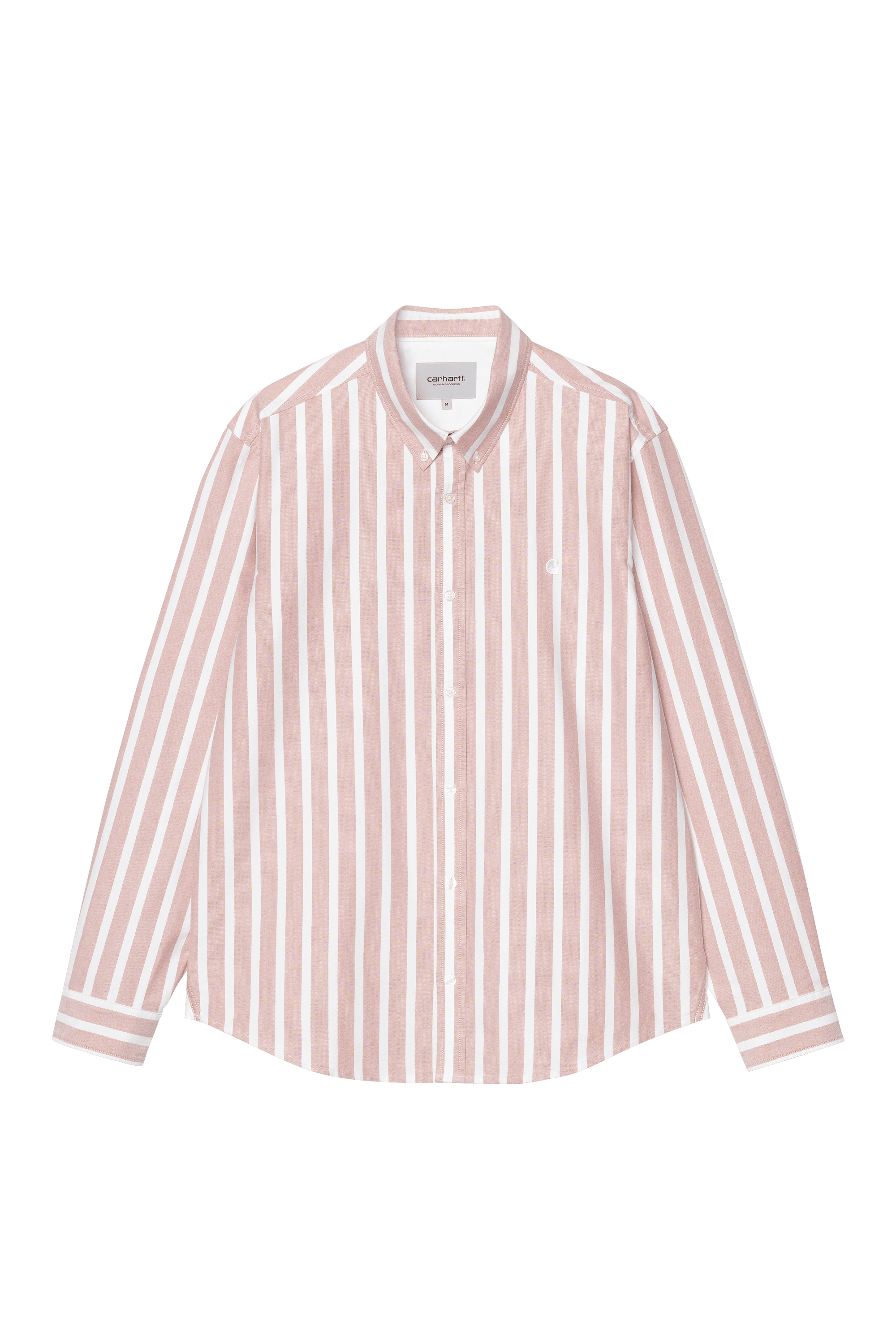 Chemise L/S Deven Shirt Deven stripe, oxide red / white
