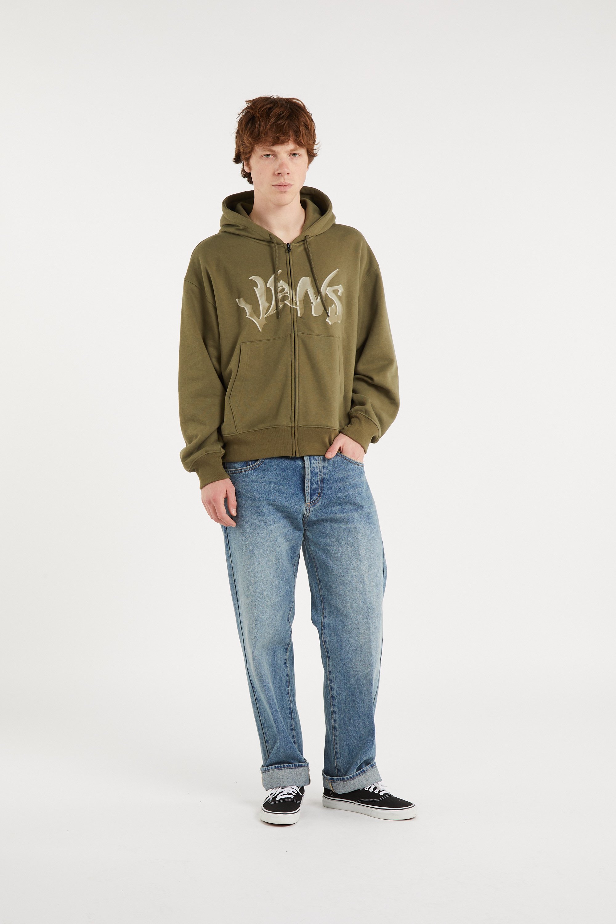 Hoodie zippé VANS Vert