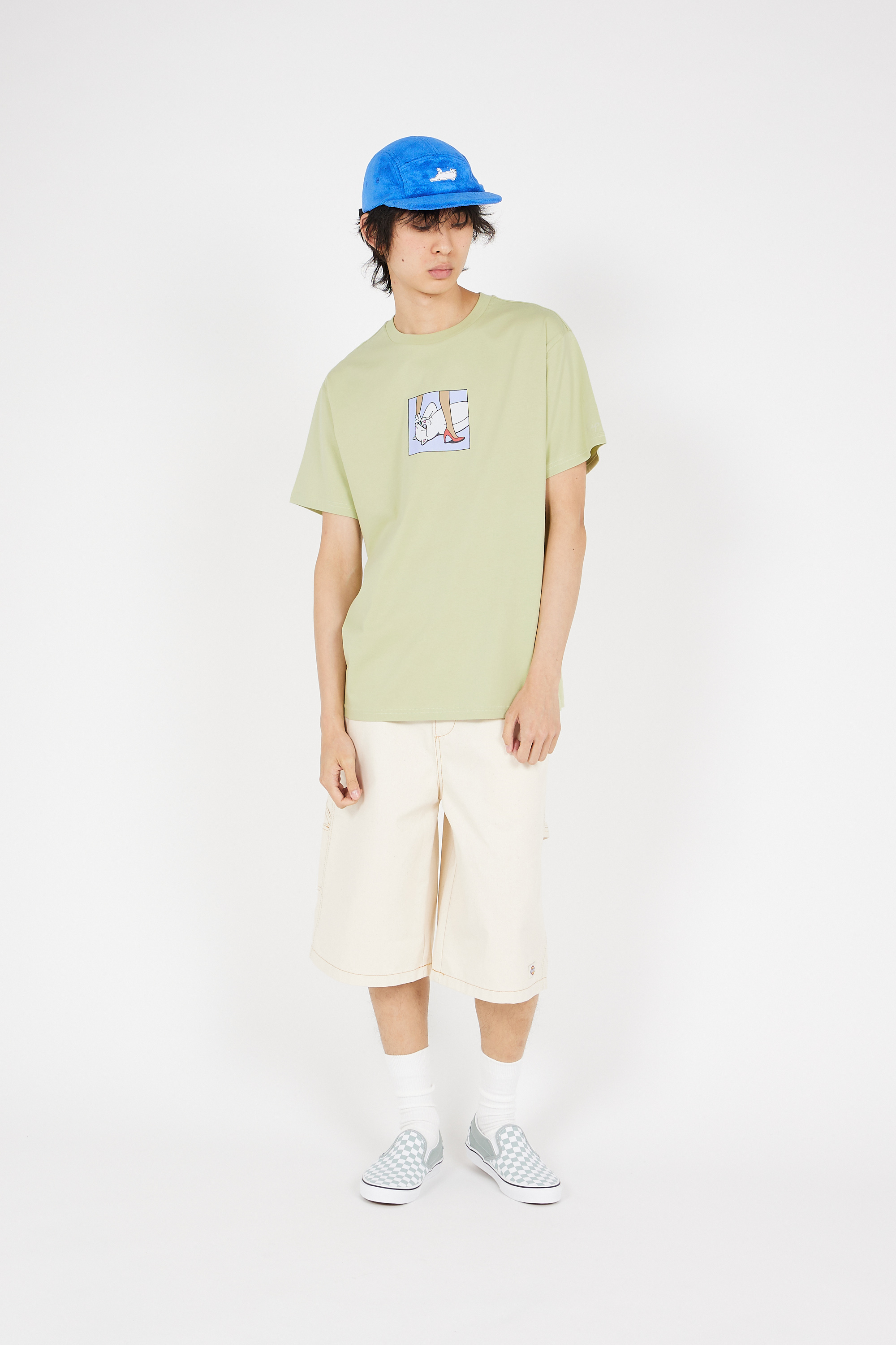 Regular-fit round-neck cotton T-shirt Green