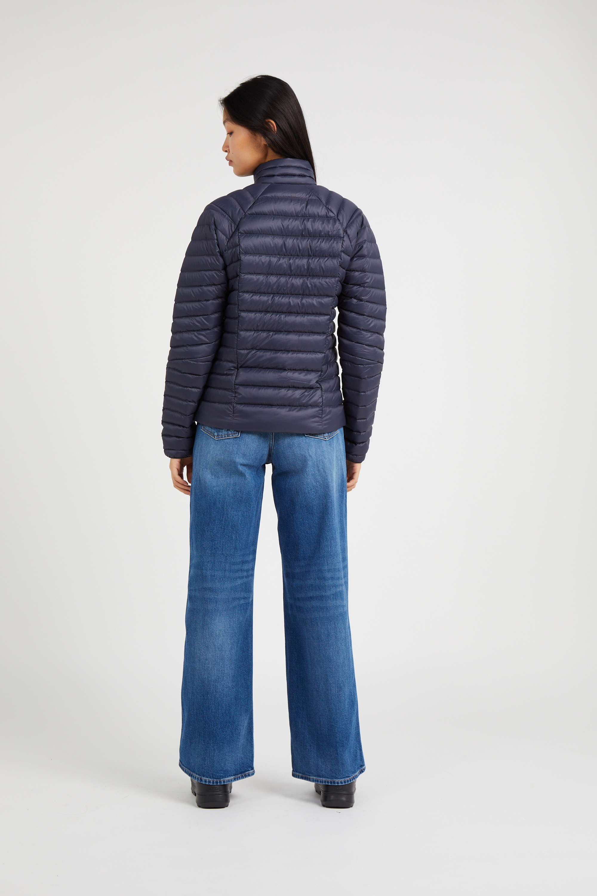 Lightweight quilted padded jacket with high neck Blue