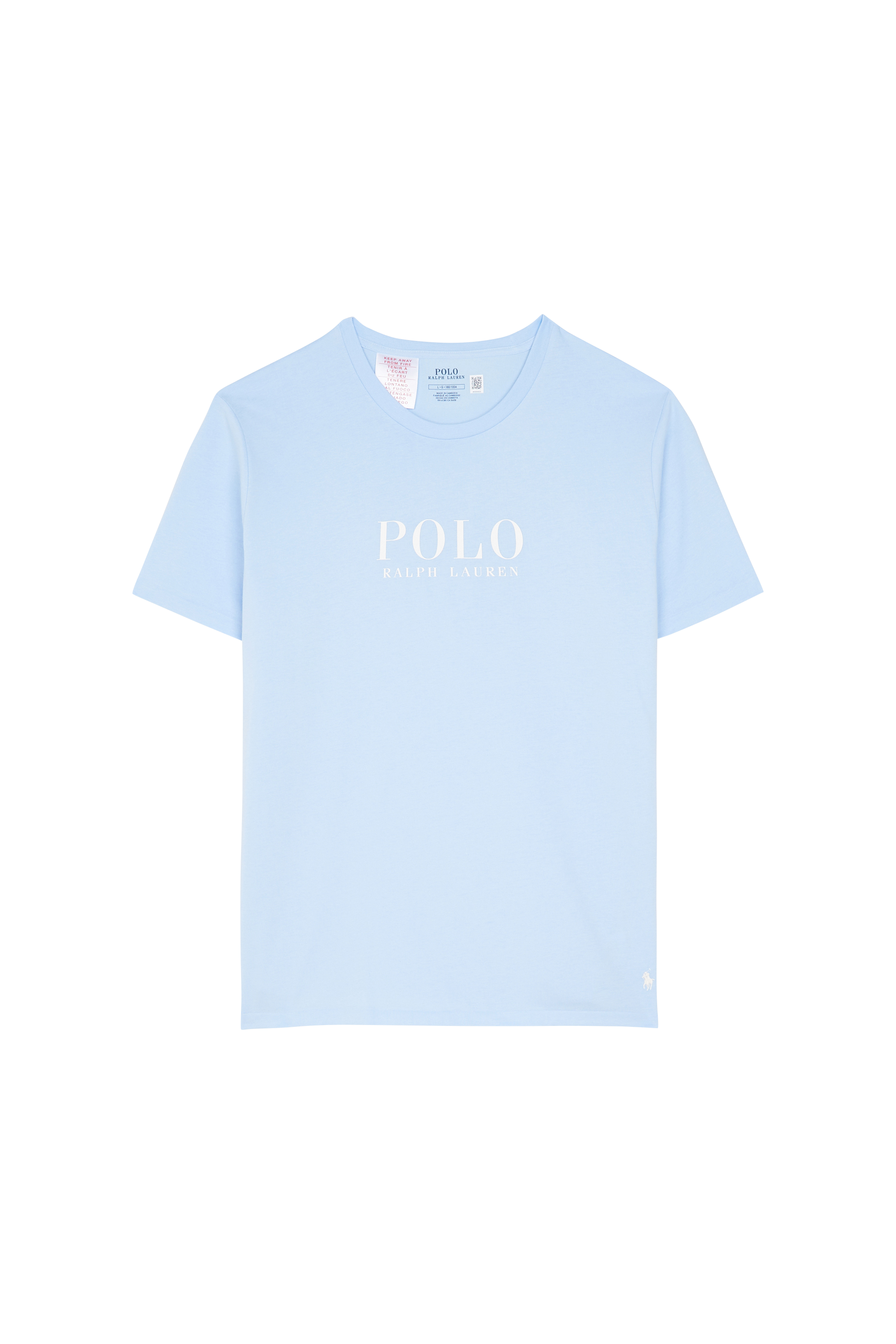 Regular-fit round-neck cotton T-shirt Blue