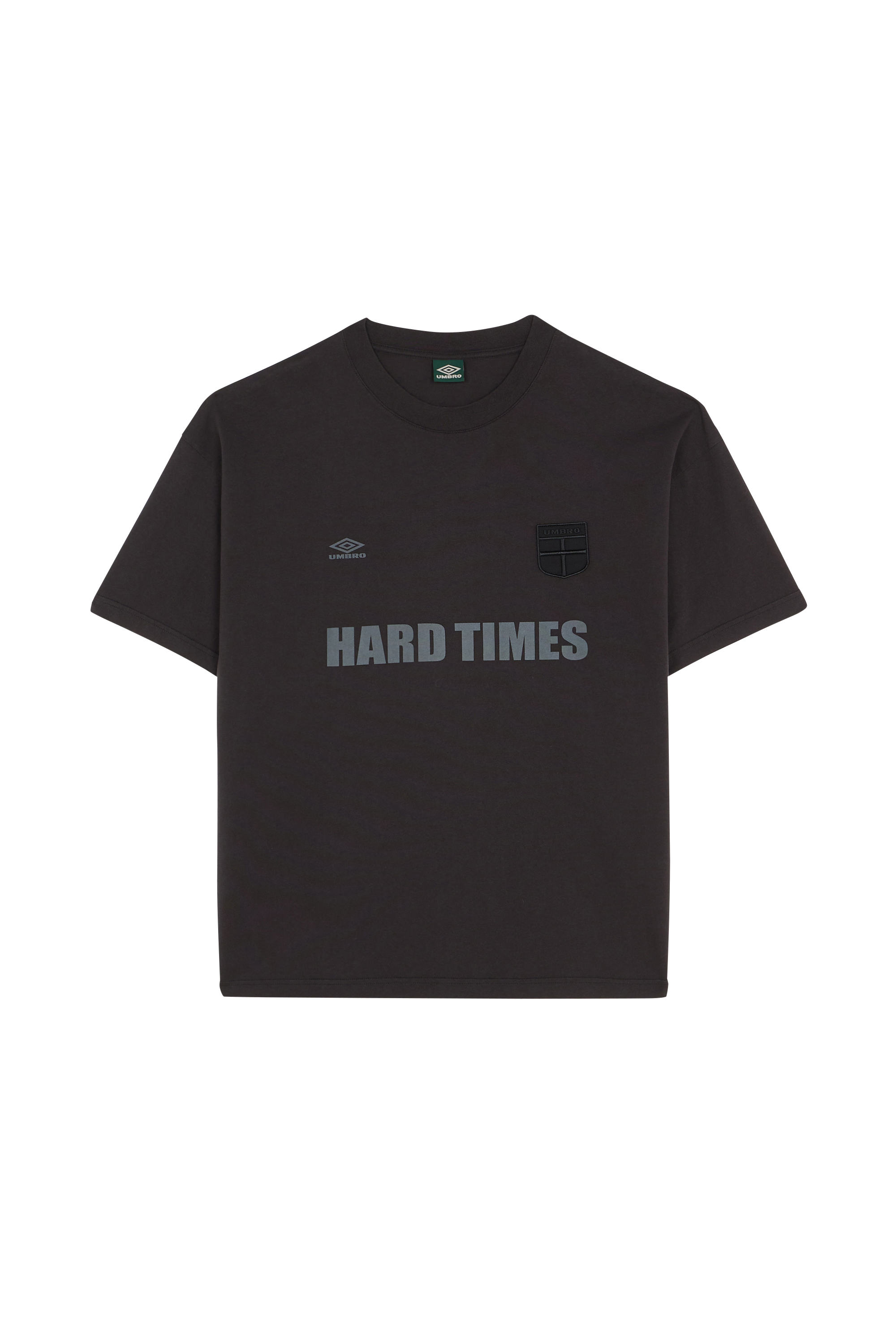 Regular-fit round-neck cotton T-shirt Black