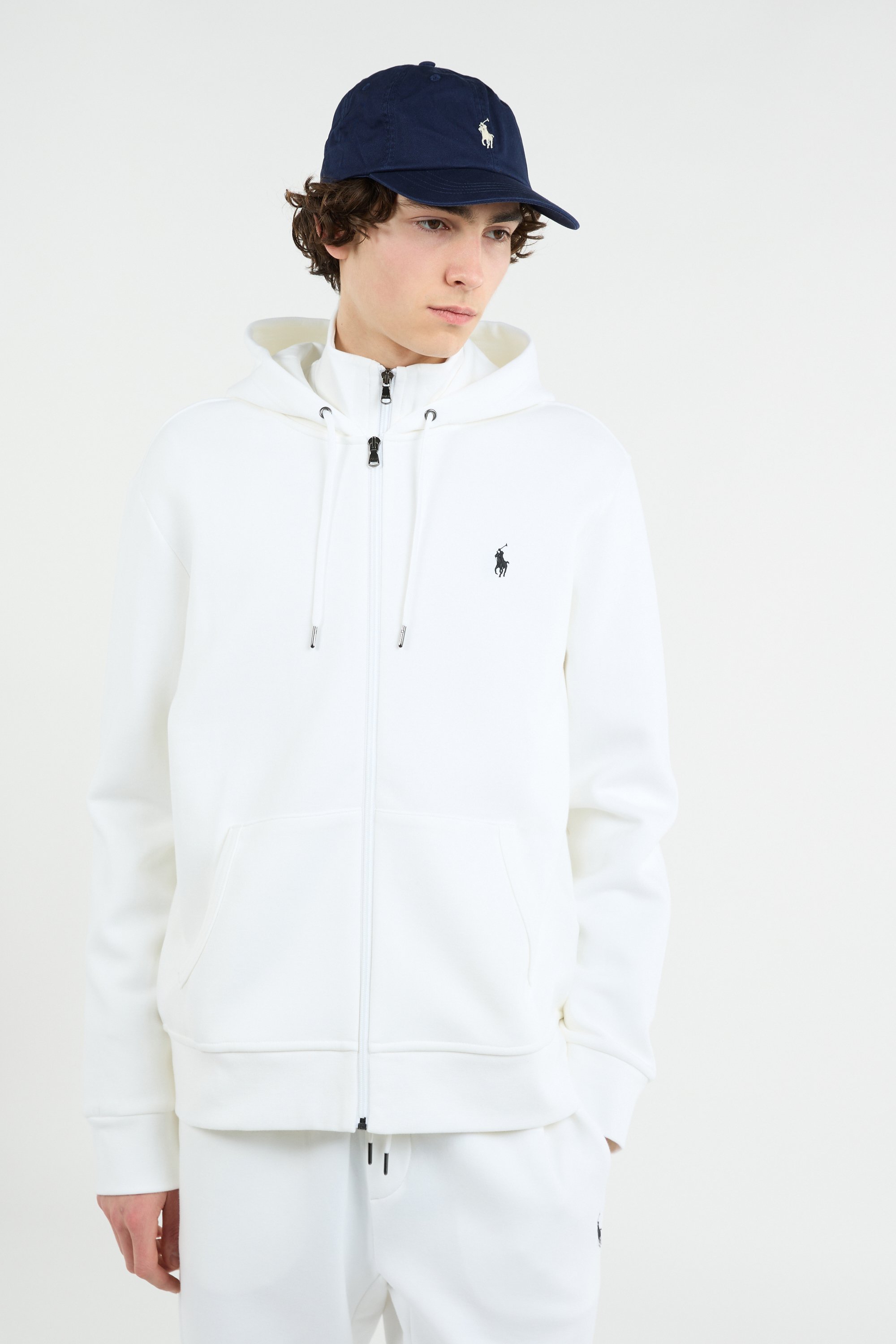Hoodie zippé Blanc