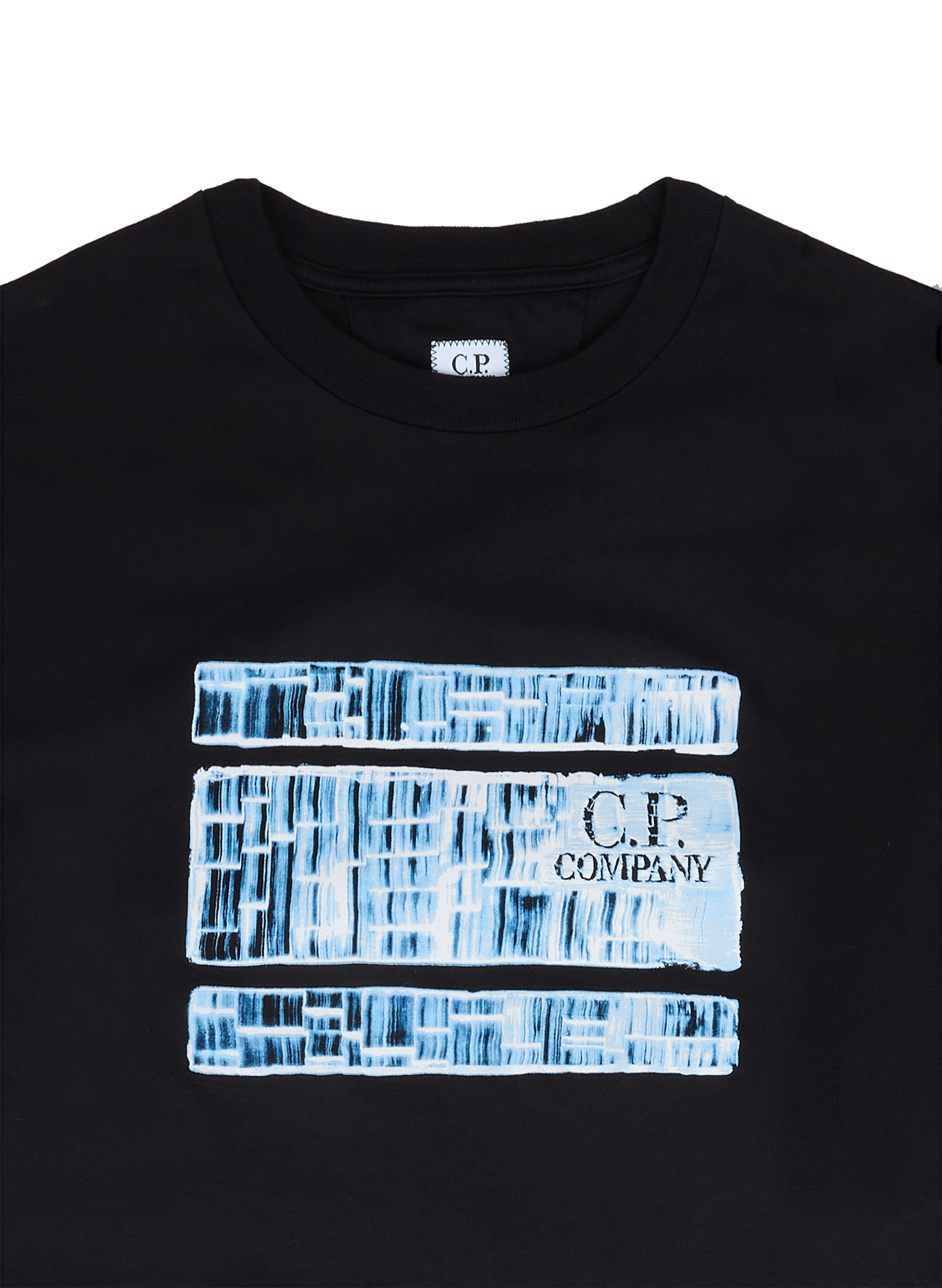 Regular-fit round-neck cotton T-shirt | Black C.P. COMPANY Men