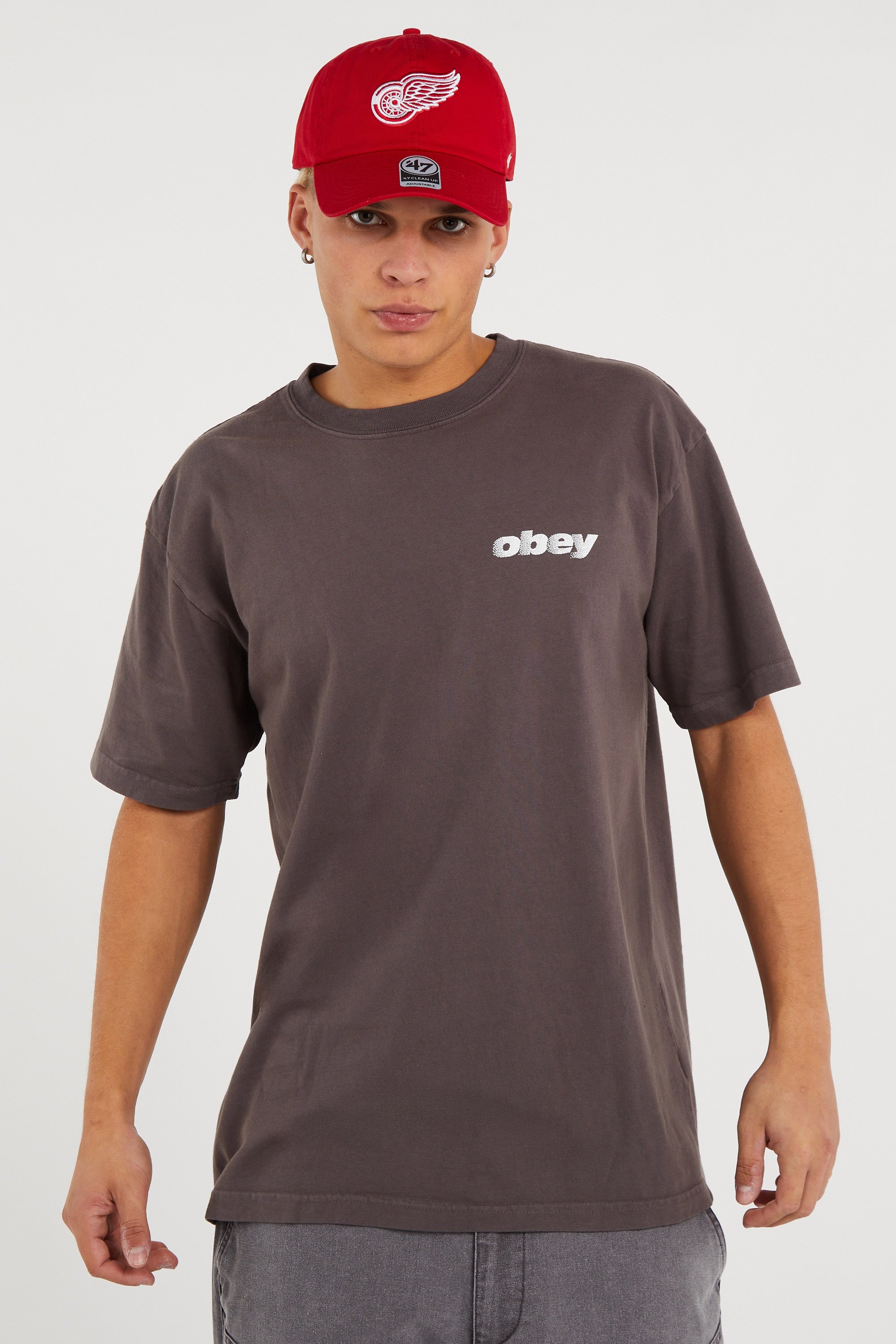 Regular-fit round-neck cotton T-shirt | Black OBEY Men