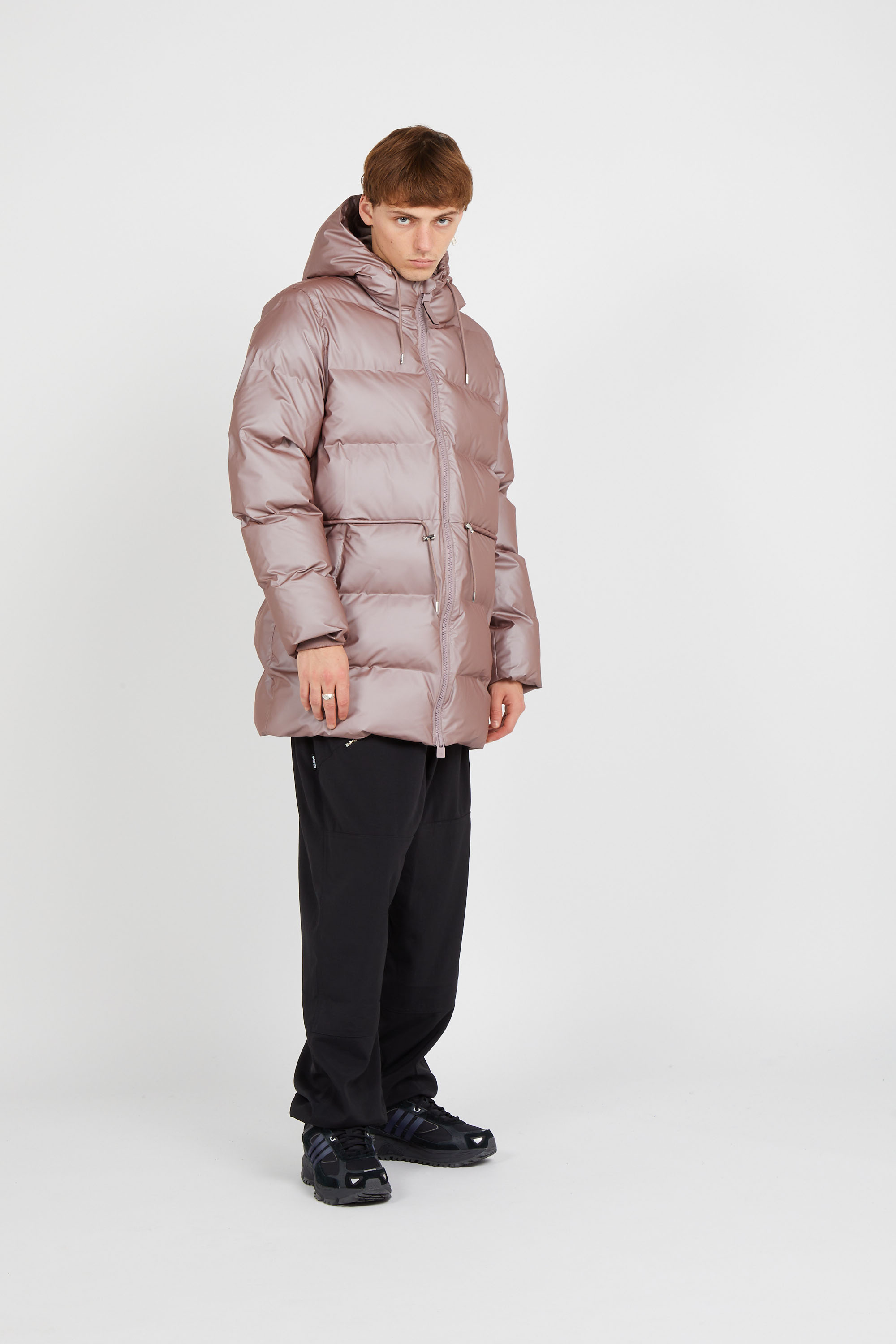 Lightweight quilted padded jacket with high neck Pink