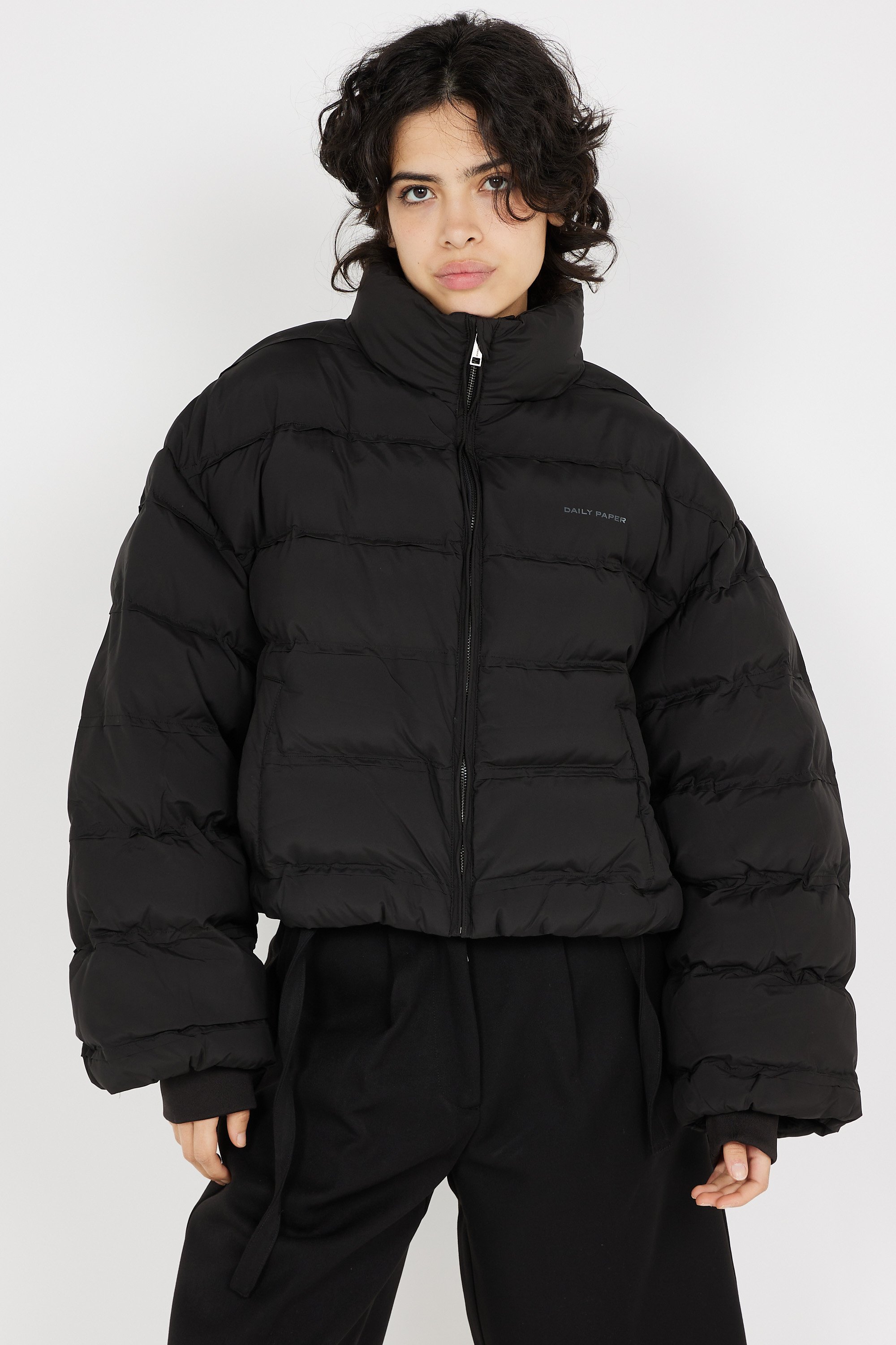 Lightweight quilted padded jacket with high neck | Black by DAILY PAPER Lightweight quilted padded jacket with high neck Black