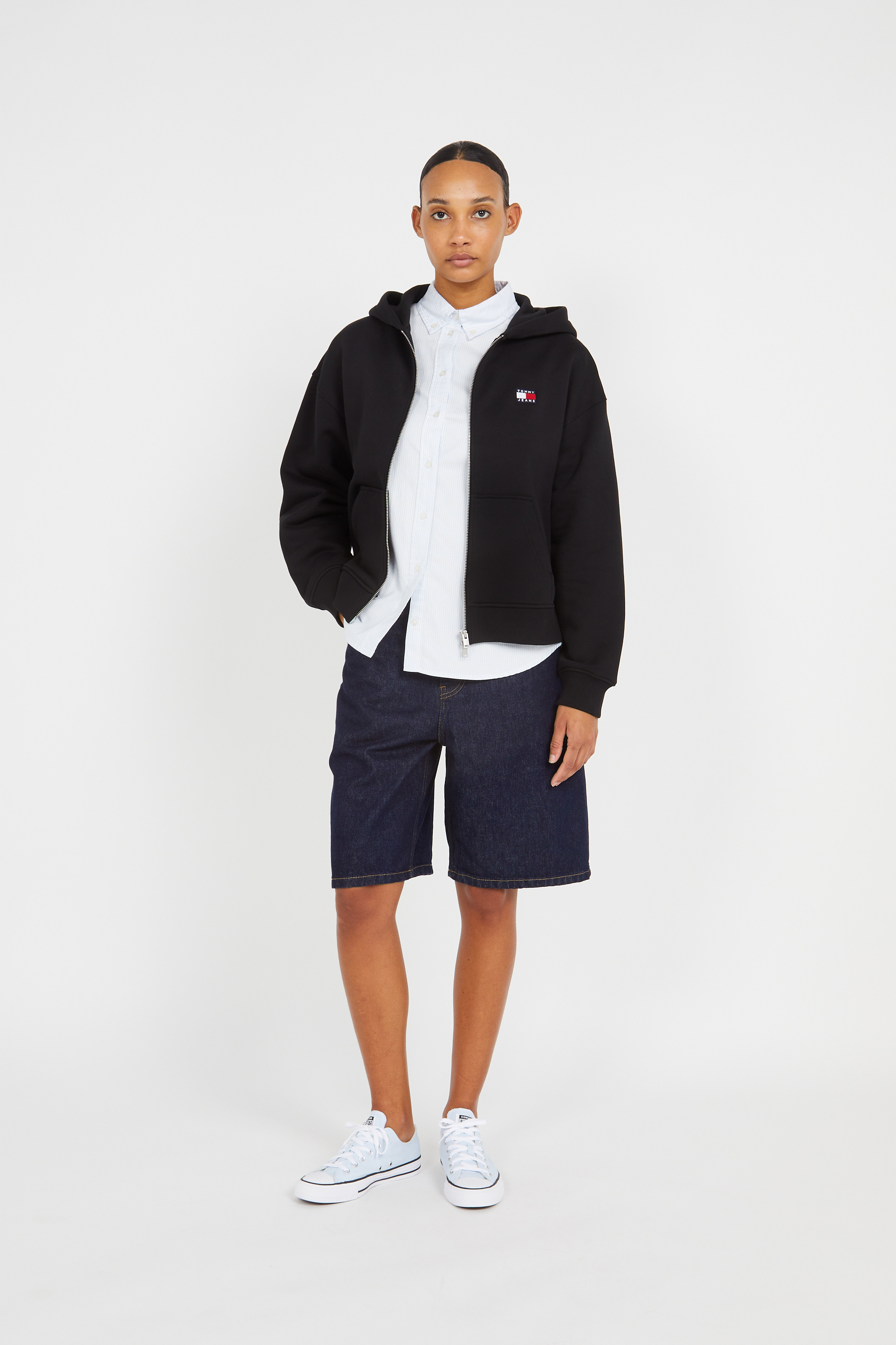 zip-up hoodie Black
