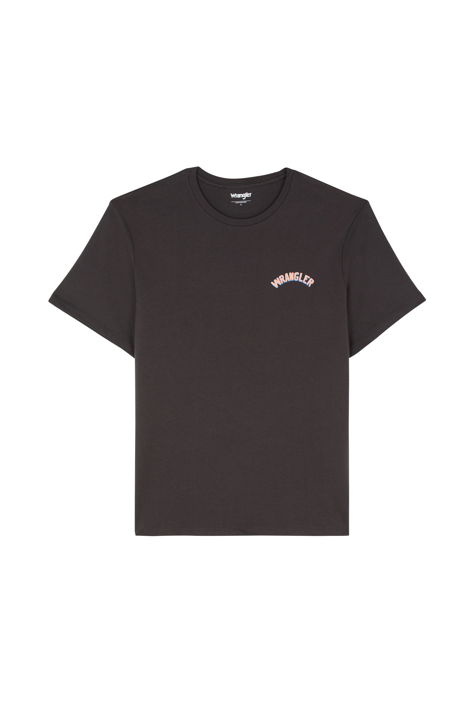 Regular-fit round-neck cotton T-shirt Black