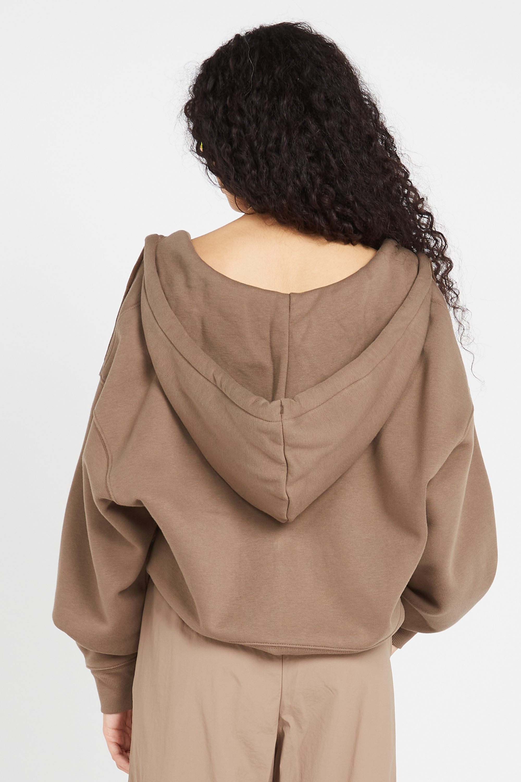 Hoodie zippé Marron