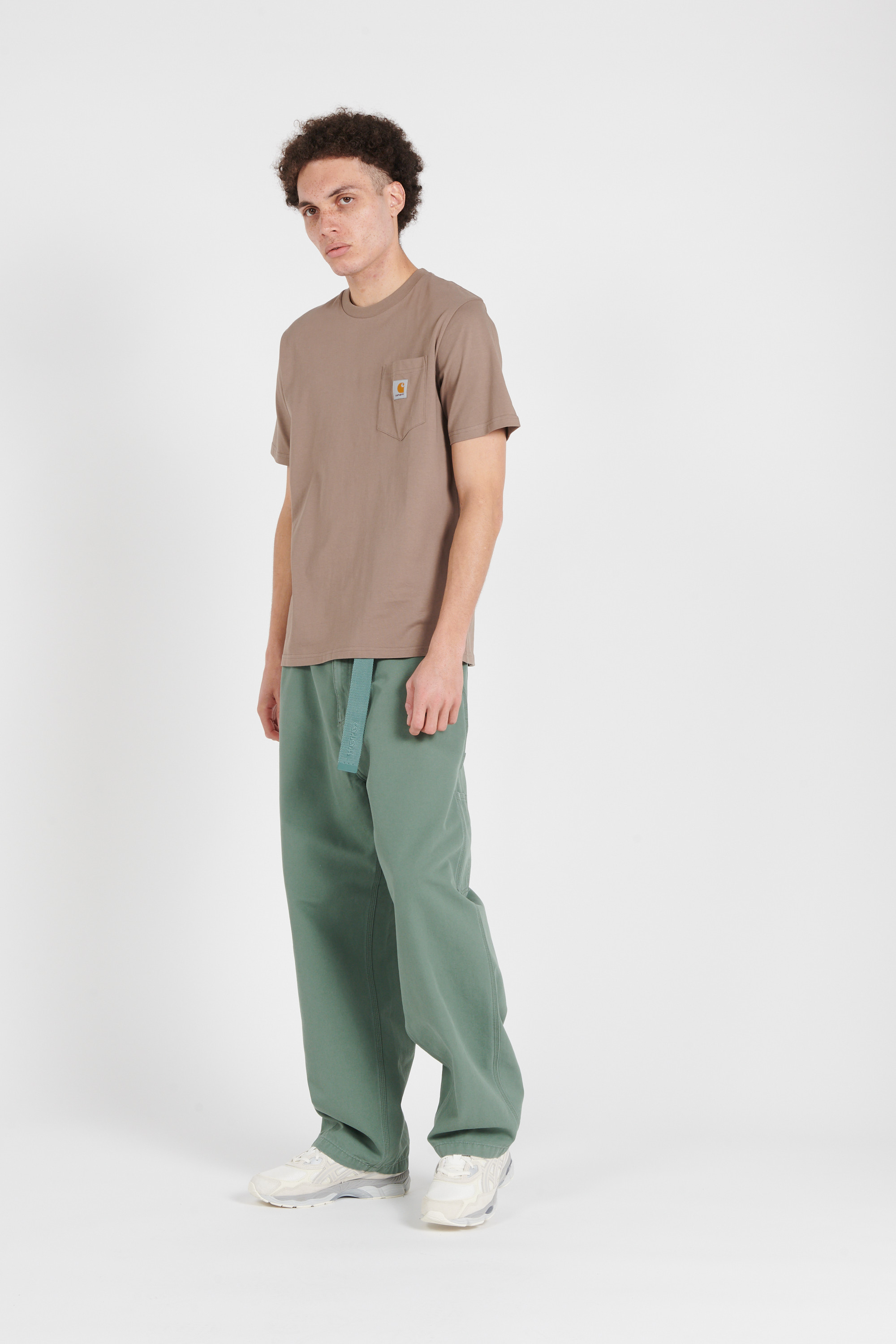 Regular-fit round-neck cotton T-shirt Brown