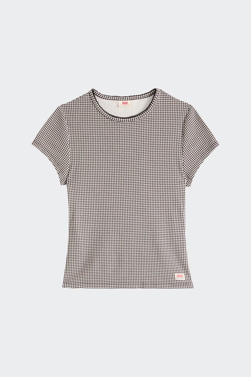 T-shirt moulant en coton mélangé - Taille L Noir