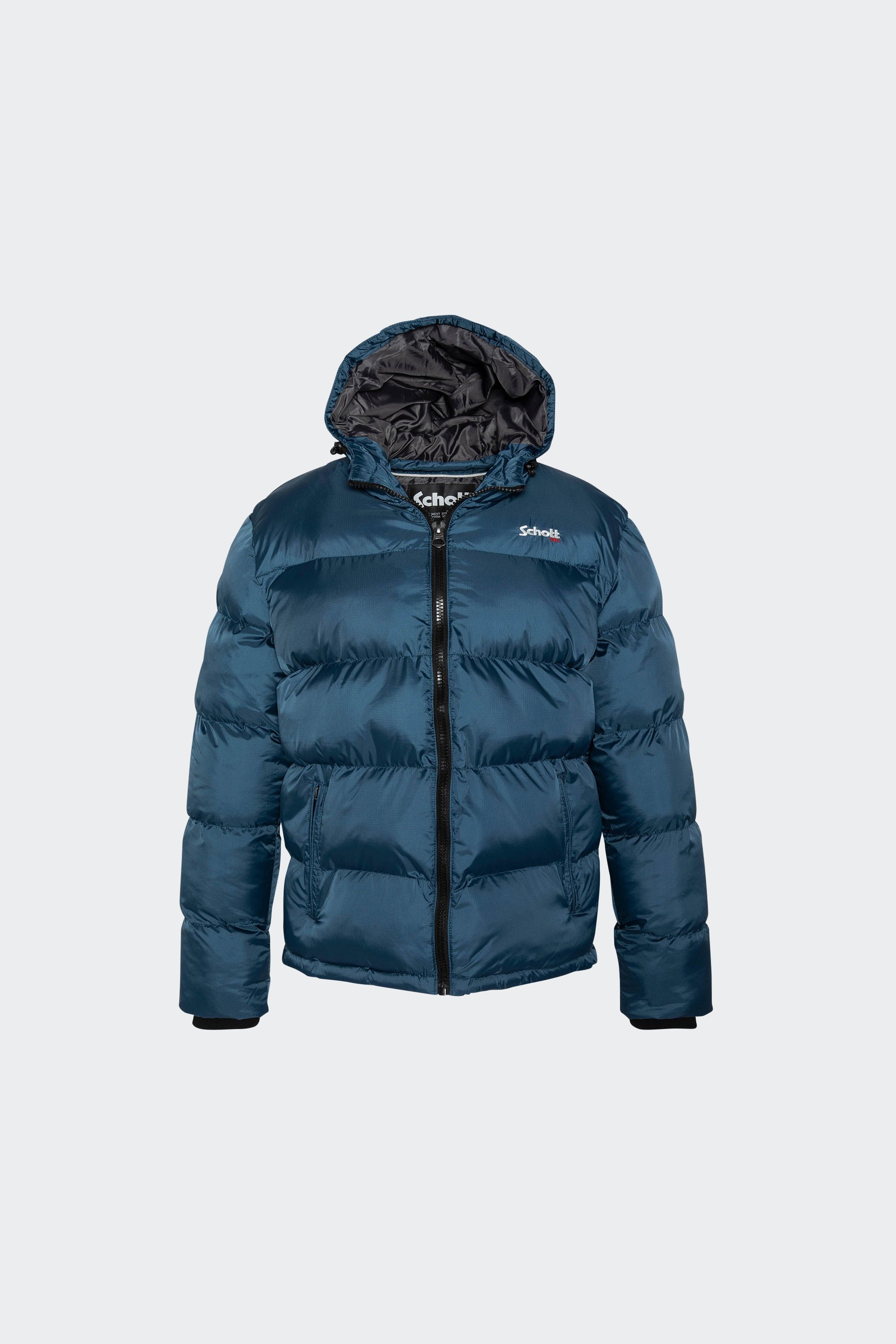 Puffer jacket with hood | Blue by SCHOTT Puffer jacket with hood Blue