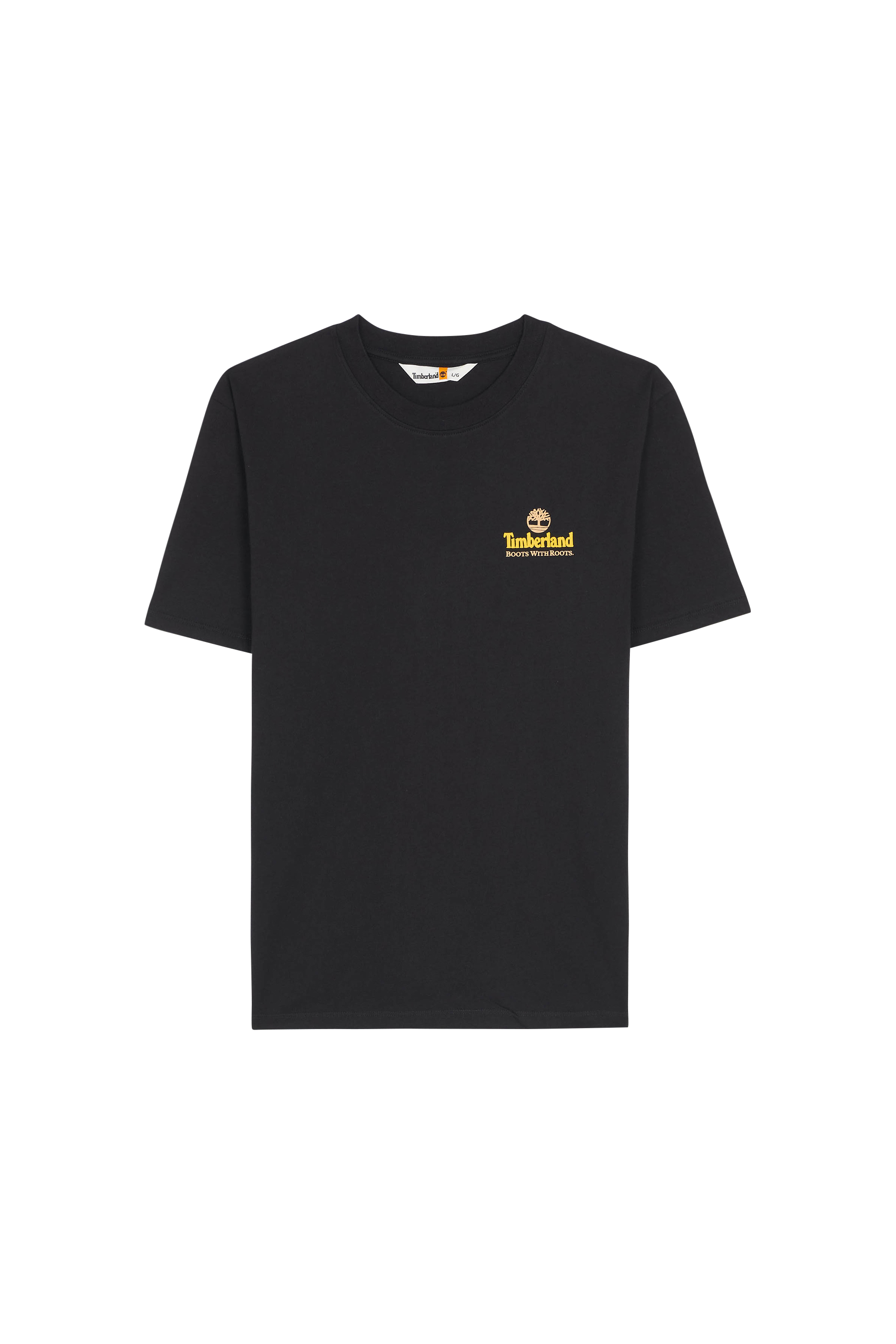 Regular-fit round-neck cotton T-shirt Black