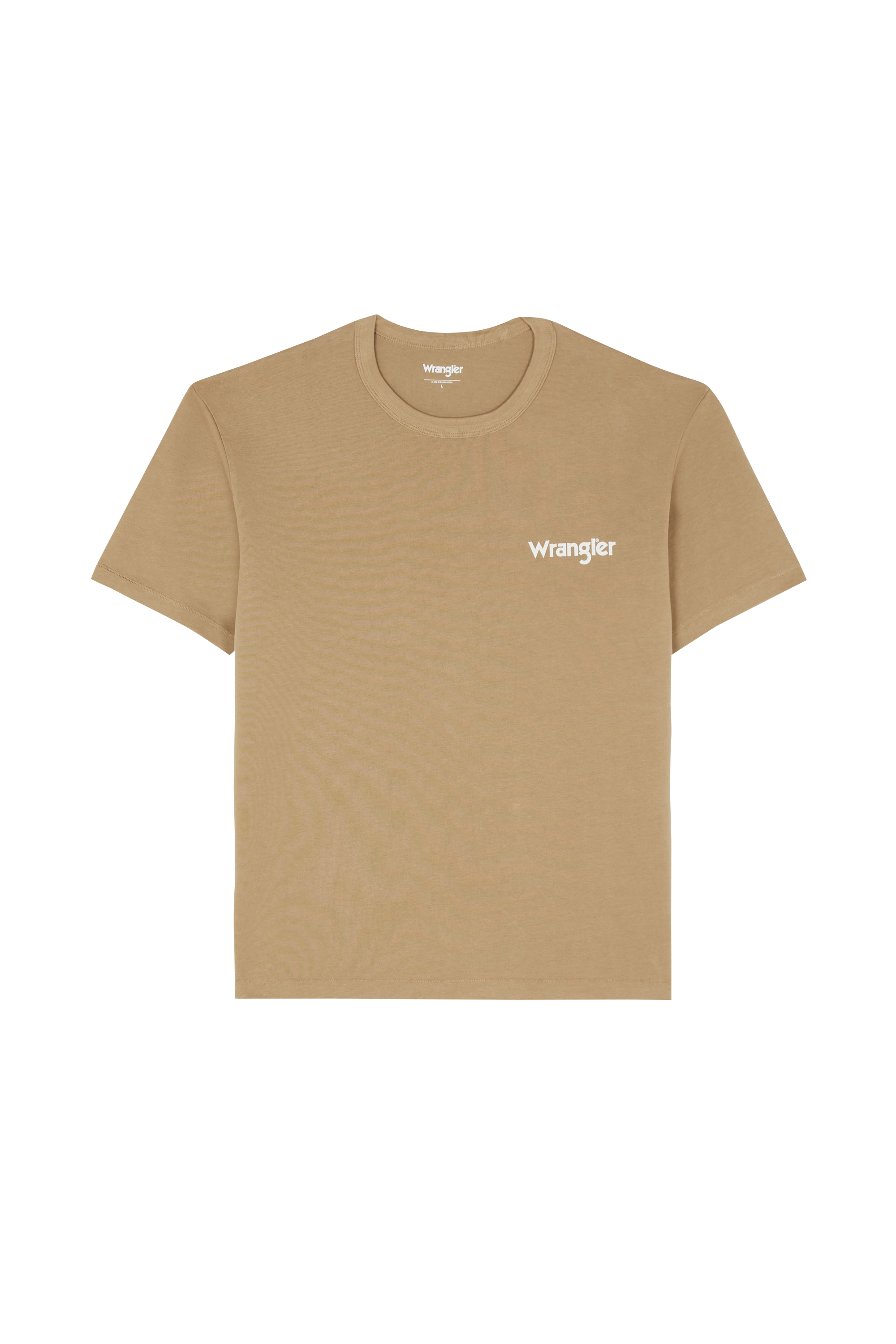 Regular-fit round-neck cotton T-shirt Brown