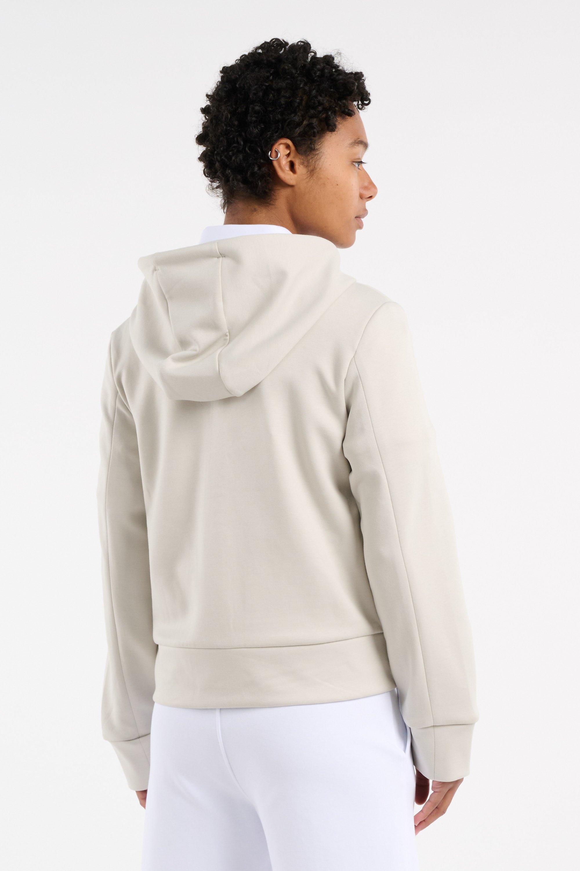 Hoodie zippée Beige