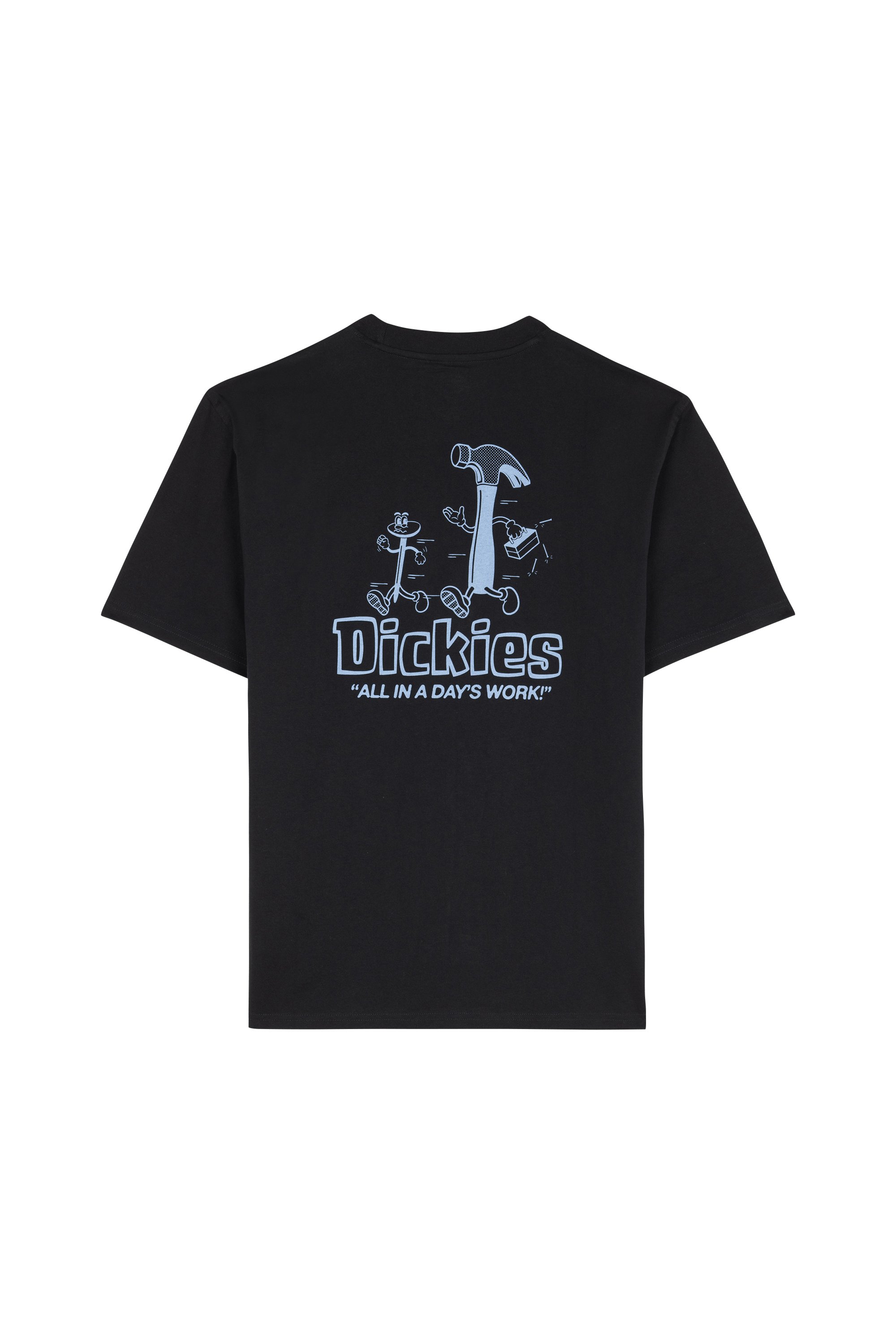 Regular-fit round-neck cotton T-shirt Black