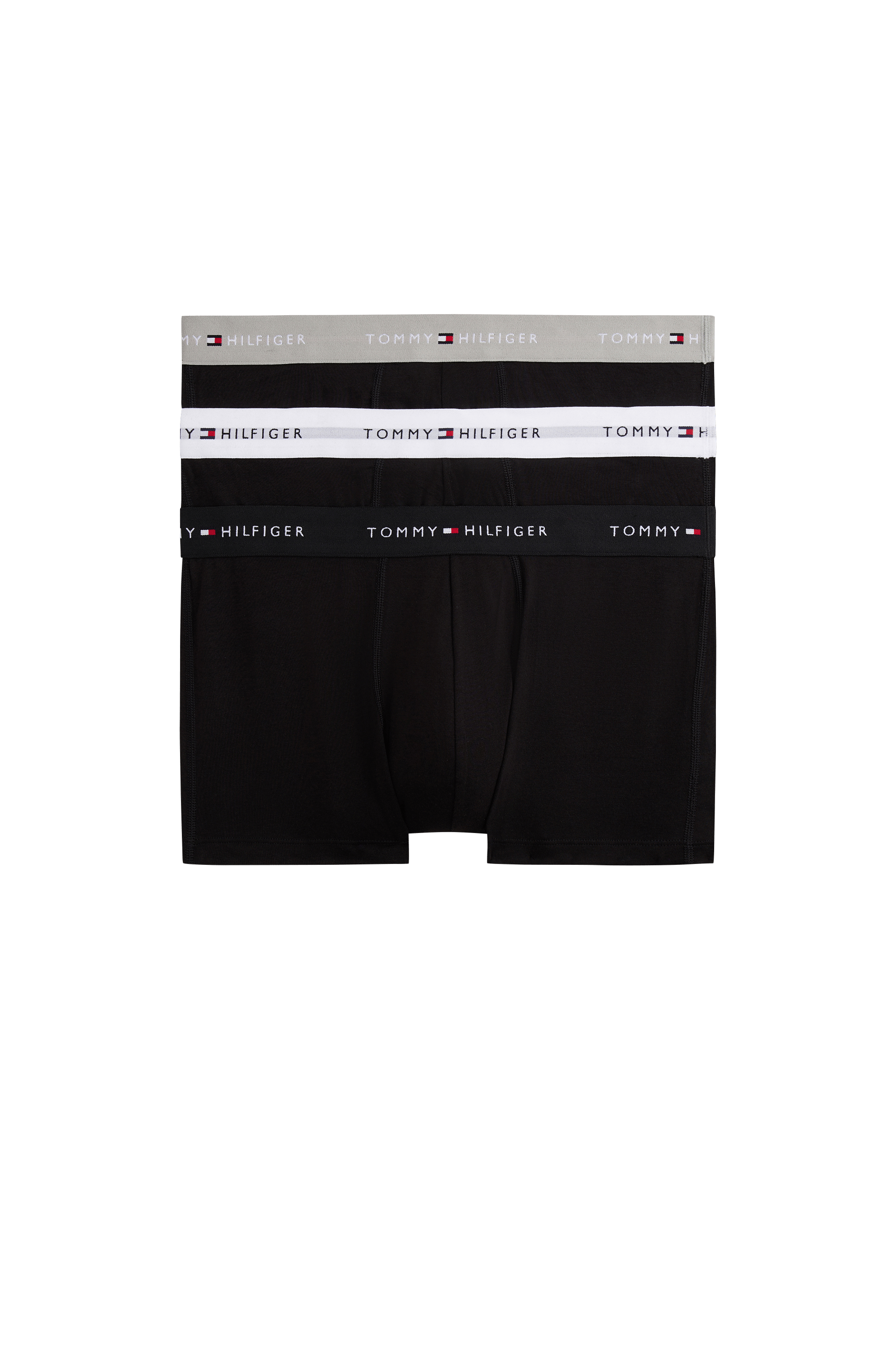 Boxers 3P TRUNK Grey heather-black-white
