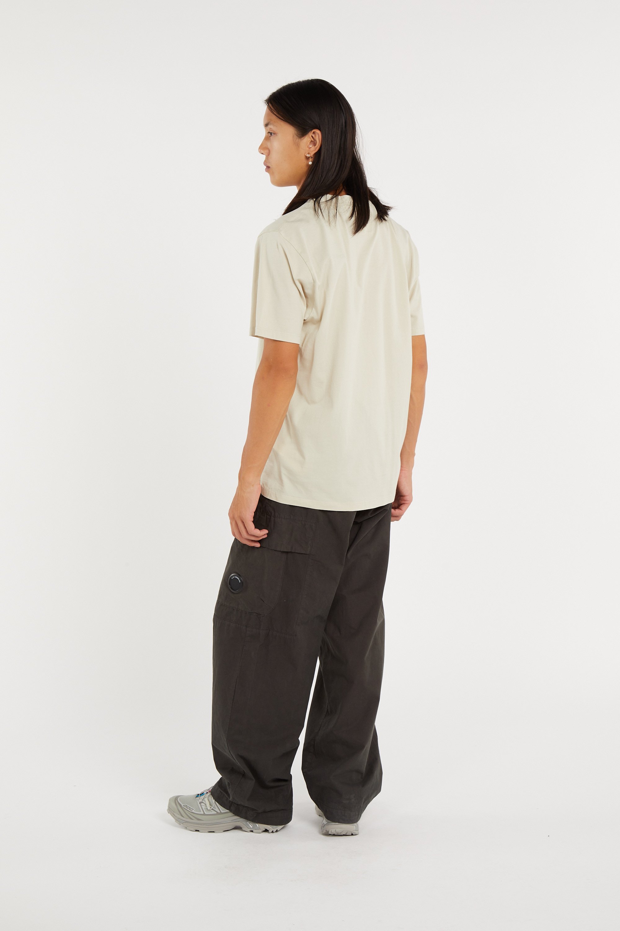 Regular-fit round-neck cotton T-shirt | Grey C.P. COMPANY Men