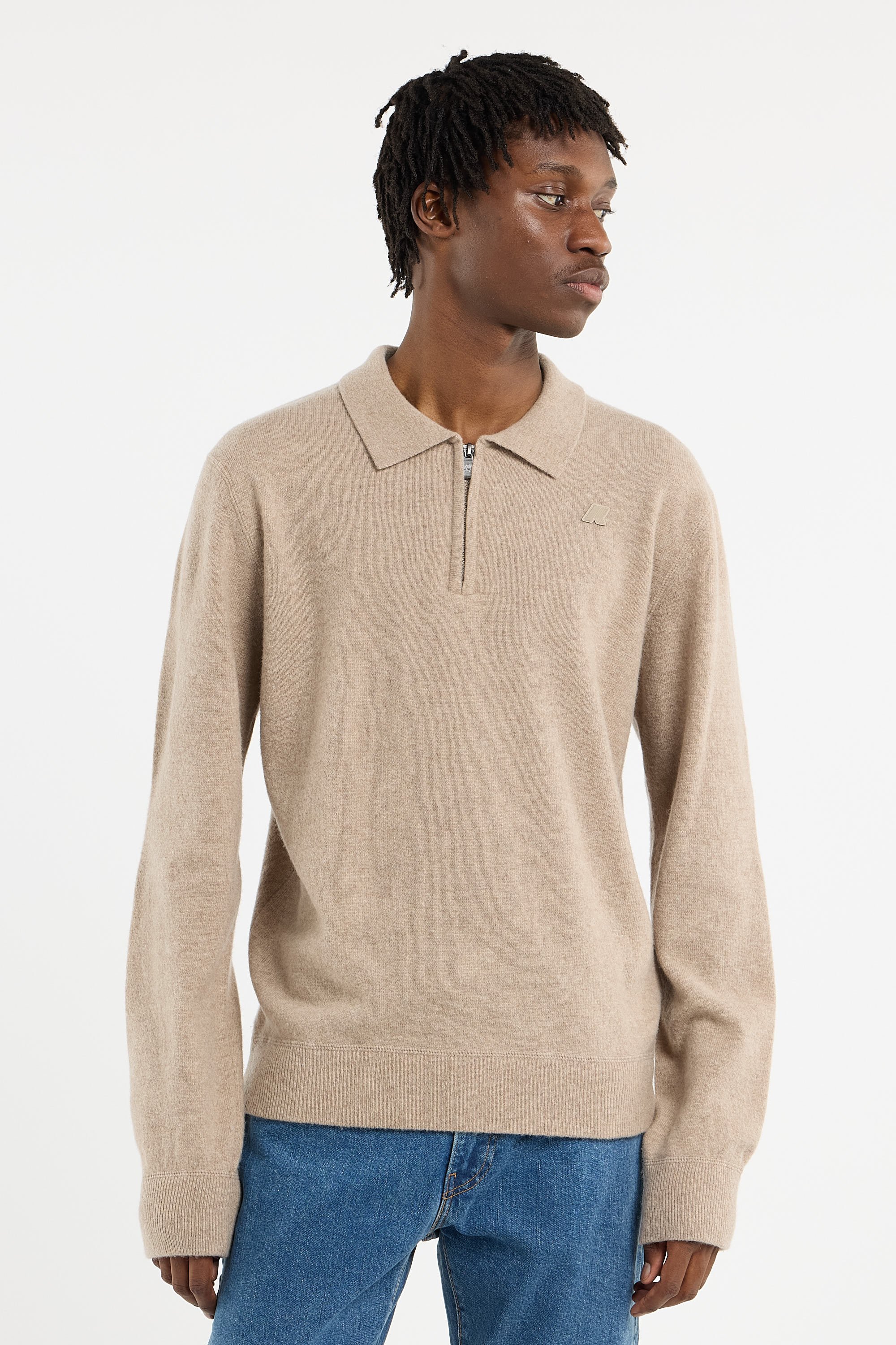 Pull droit en laine | Beige K-WAY Homme