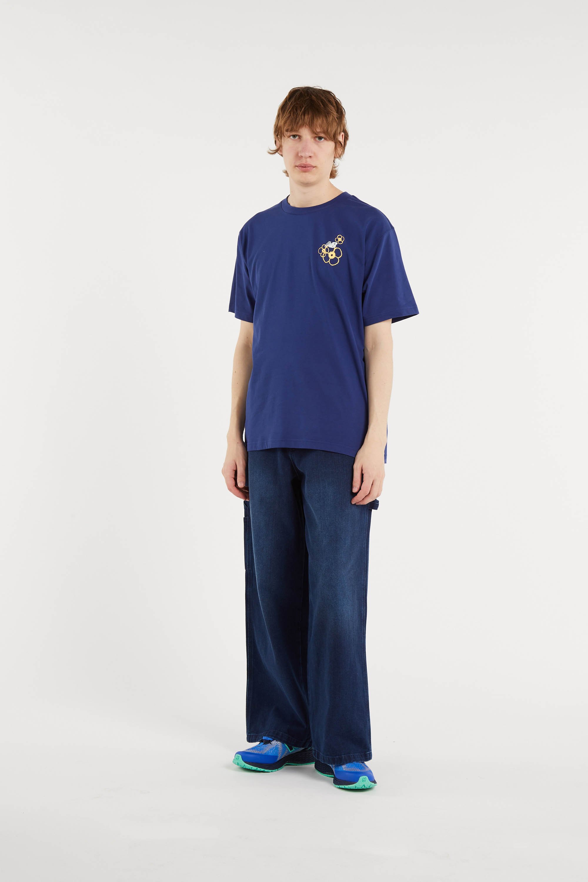 Regular-fit round-neck cotton T-shirt NEW BALANCE Blue