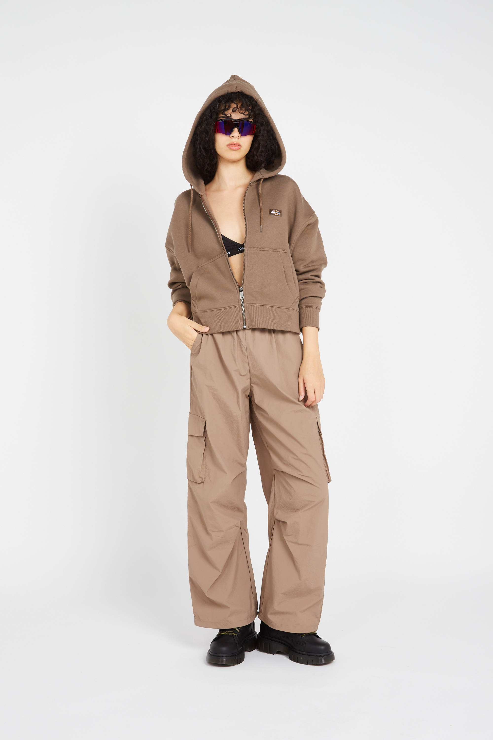Hoodie zippé Marron