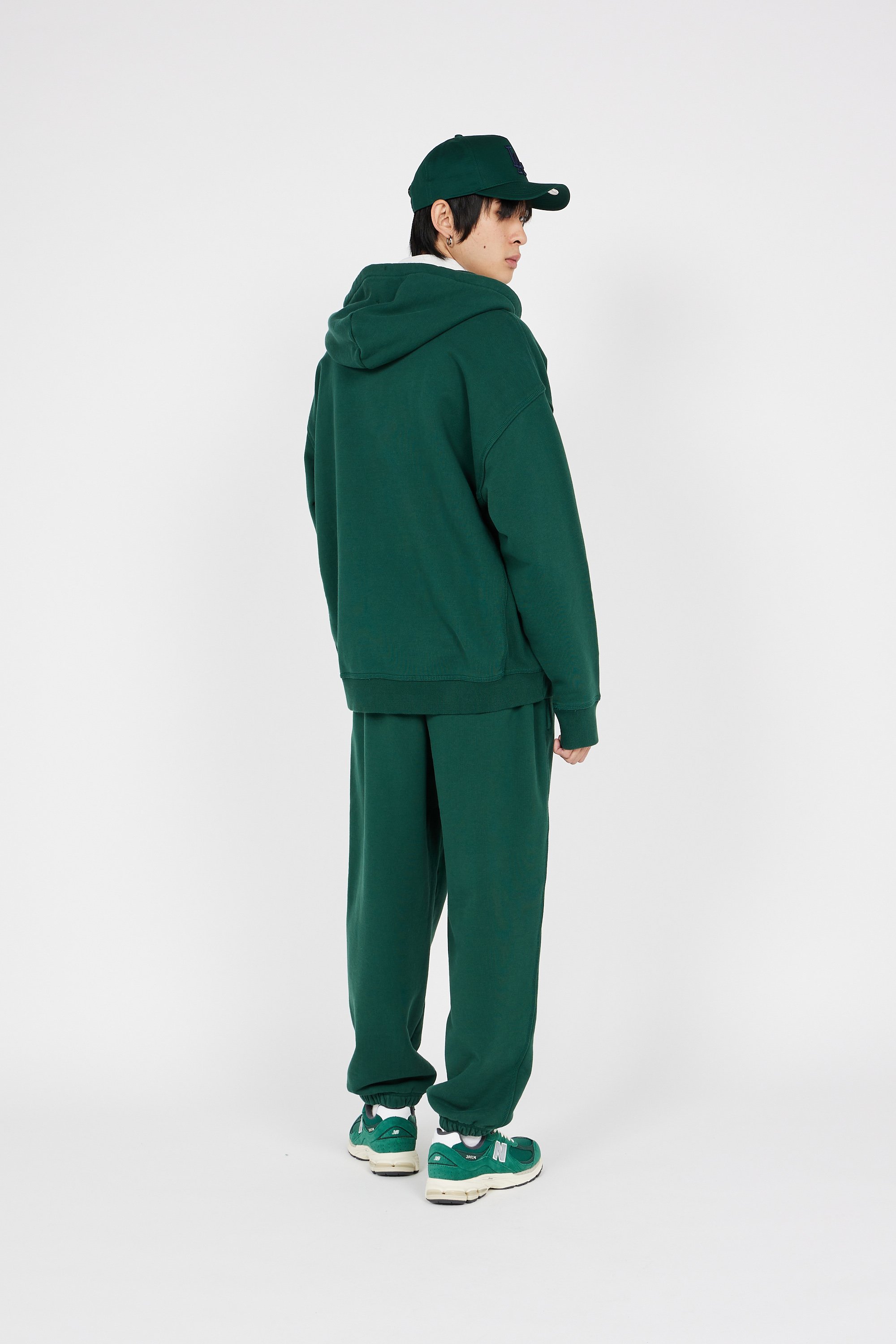 Zippered hoodie Green