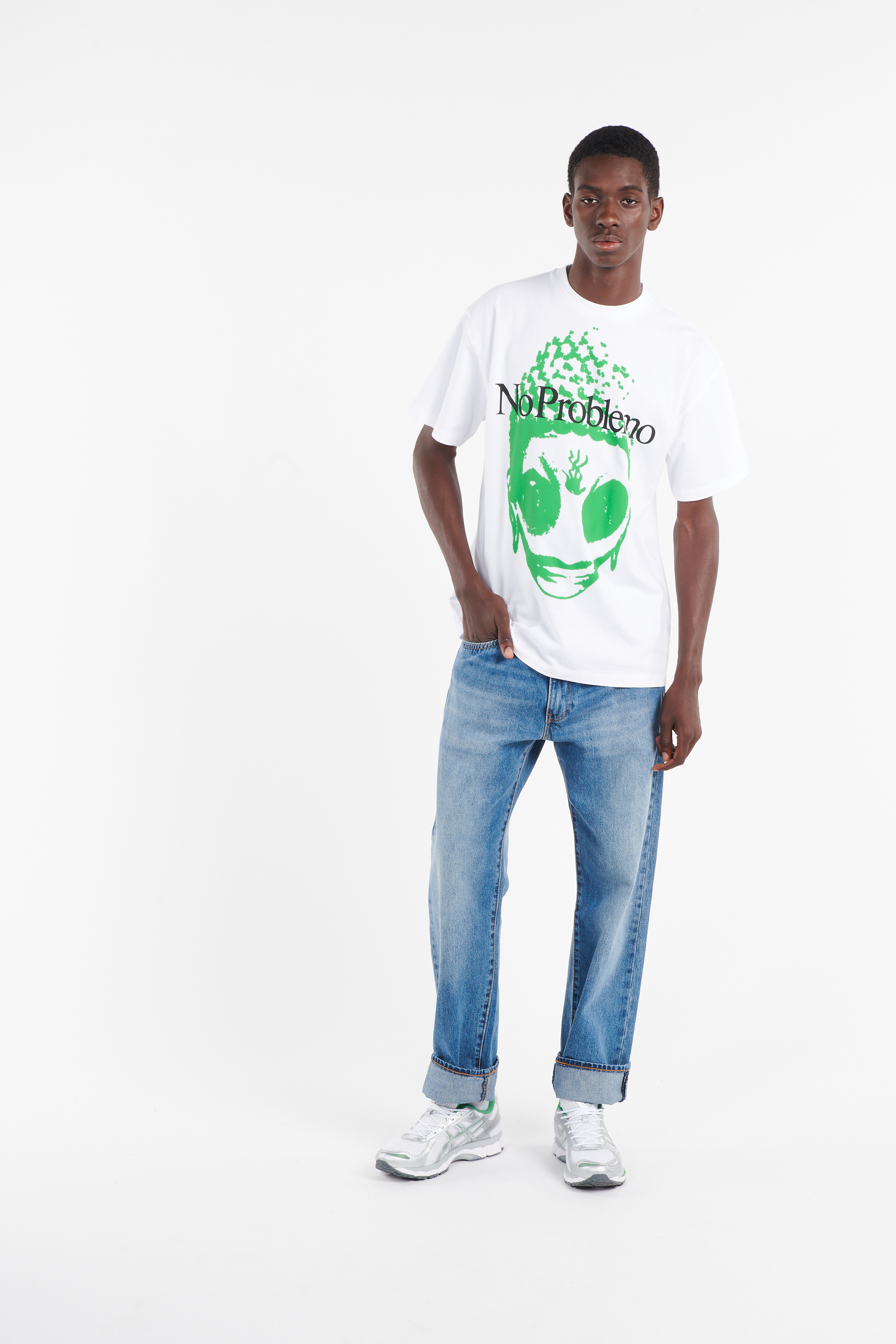 Regular-fit round-neck cotton T-shirt White