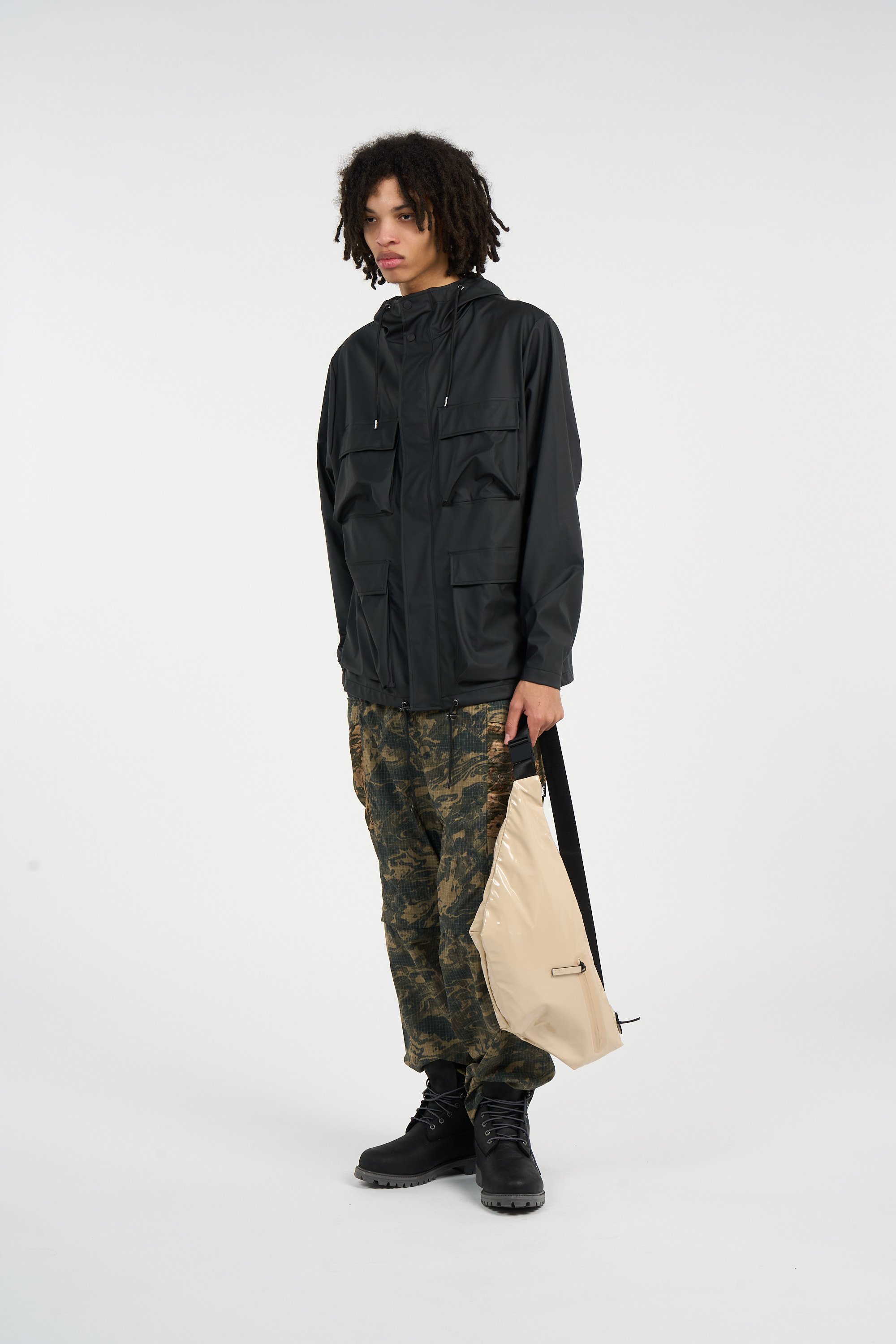 Canvas waist bag Beige