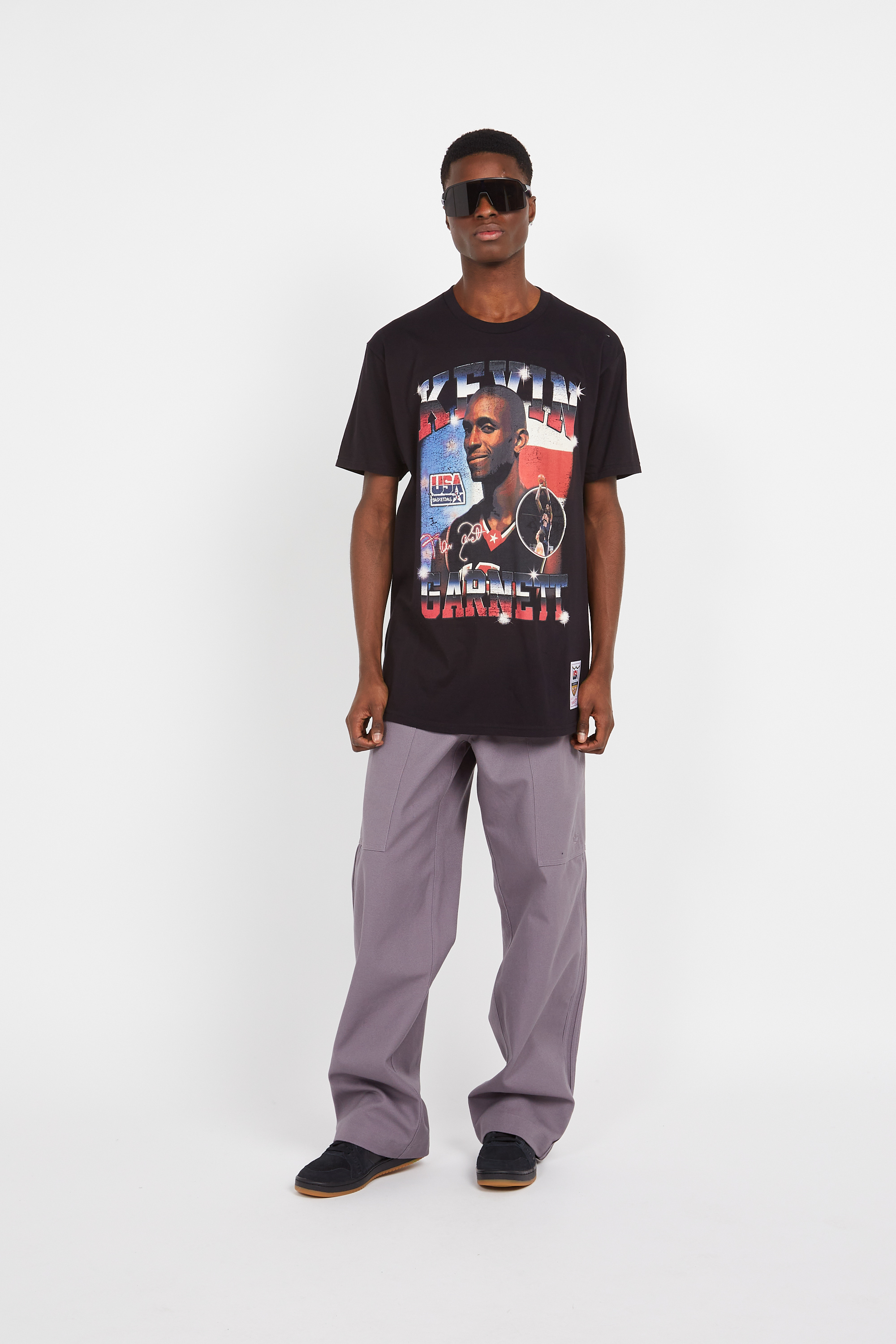 Regular-fit round-neck cotton T-shirt Black