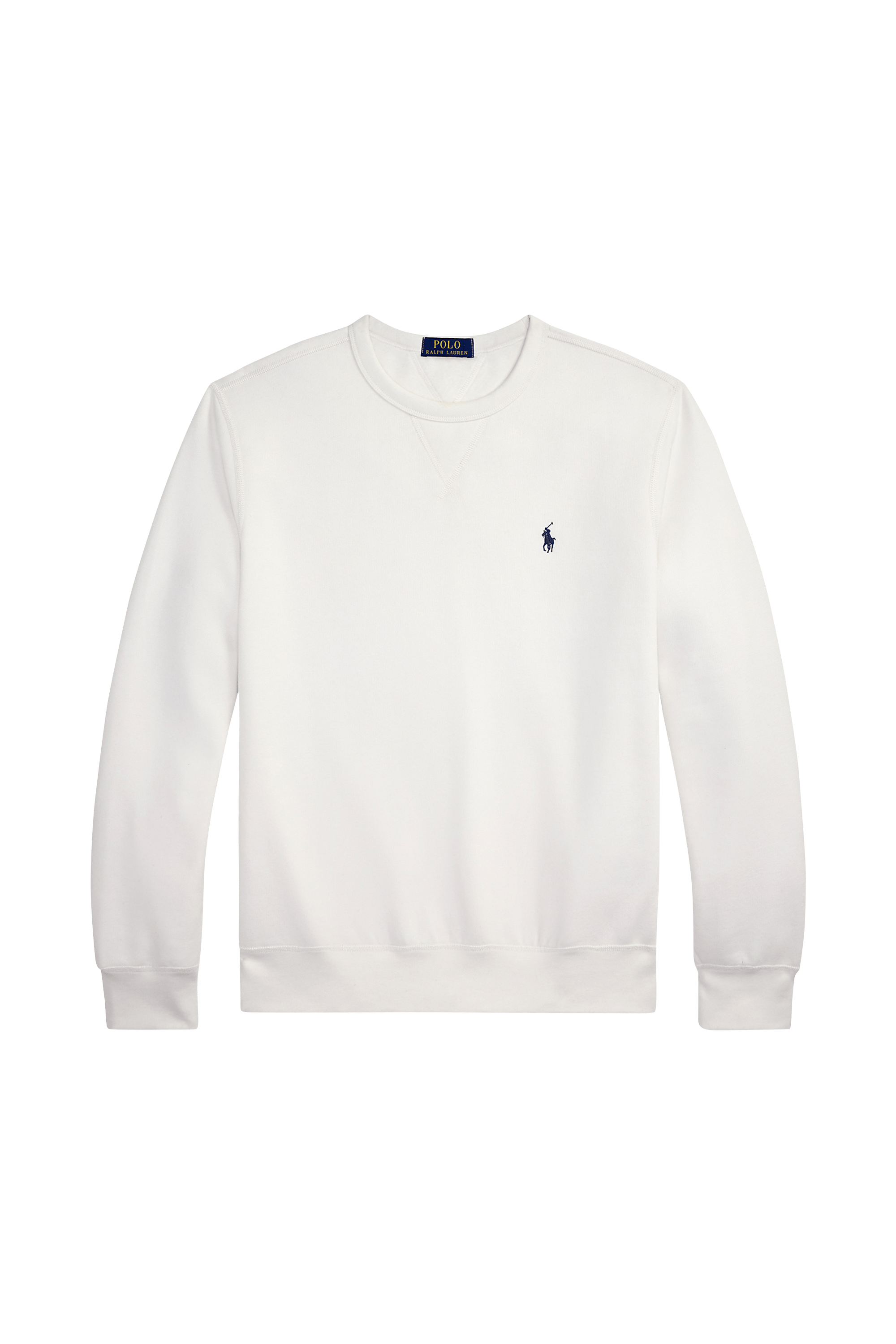 Sweat col rond regular-fit en coton molletonné avec Pony player POLO RALPH LAUREN Blanc