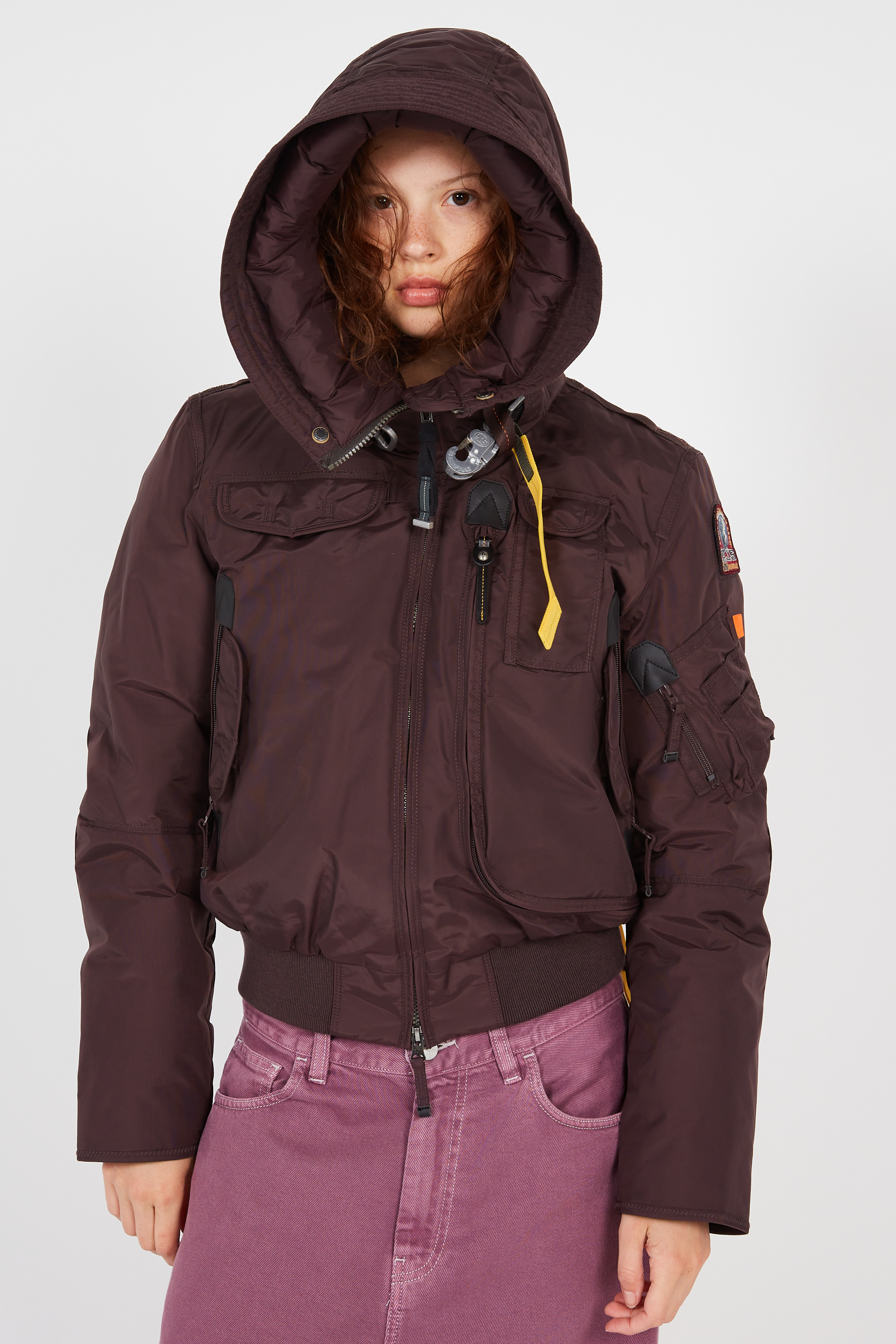 Lightweight quilted padded jacket with high neck Purple