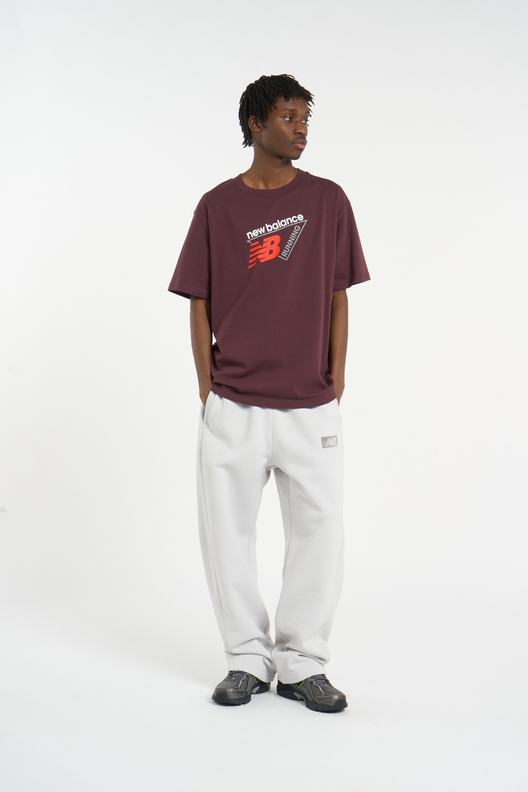Regular-fit round-neck cotton T-shirt | Red NEW BALANCE Men