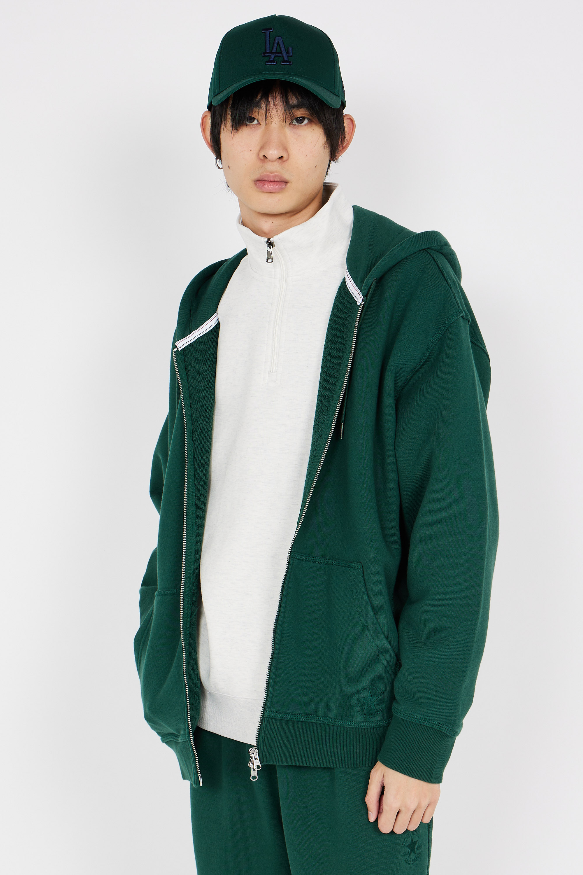 zip-up hoodie Green