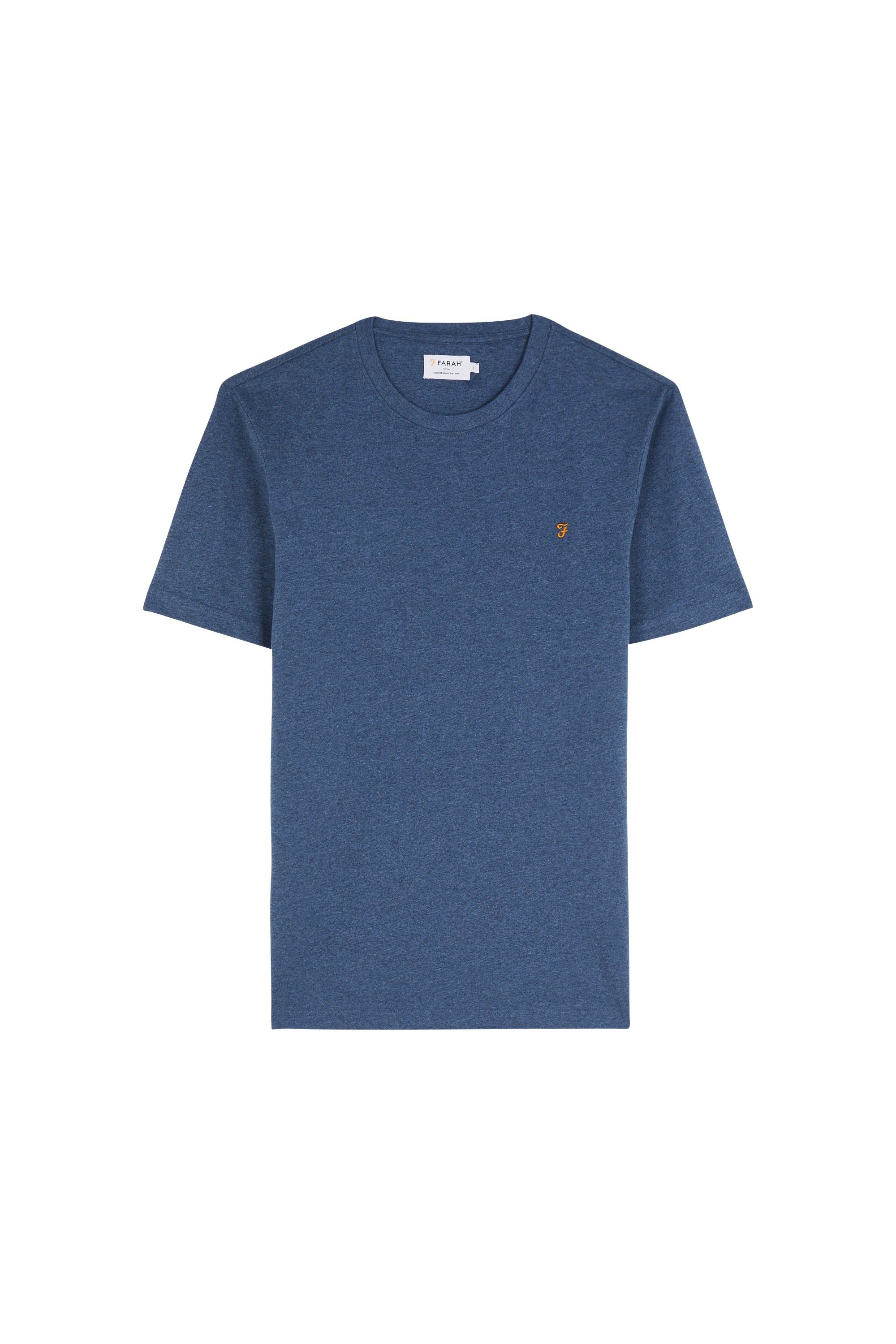 Regular-fit round-neck cotton T-shirt Blue
