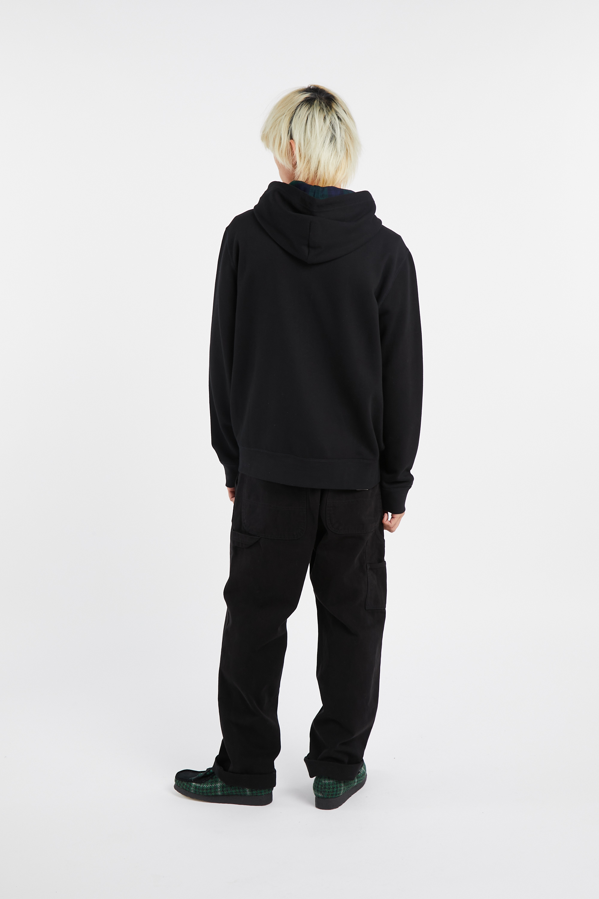 Regular-fit zip-up cotton-blend hoodie with Pony Player Black