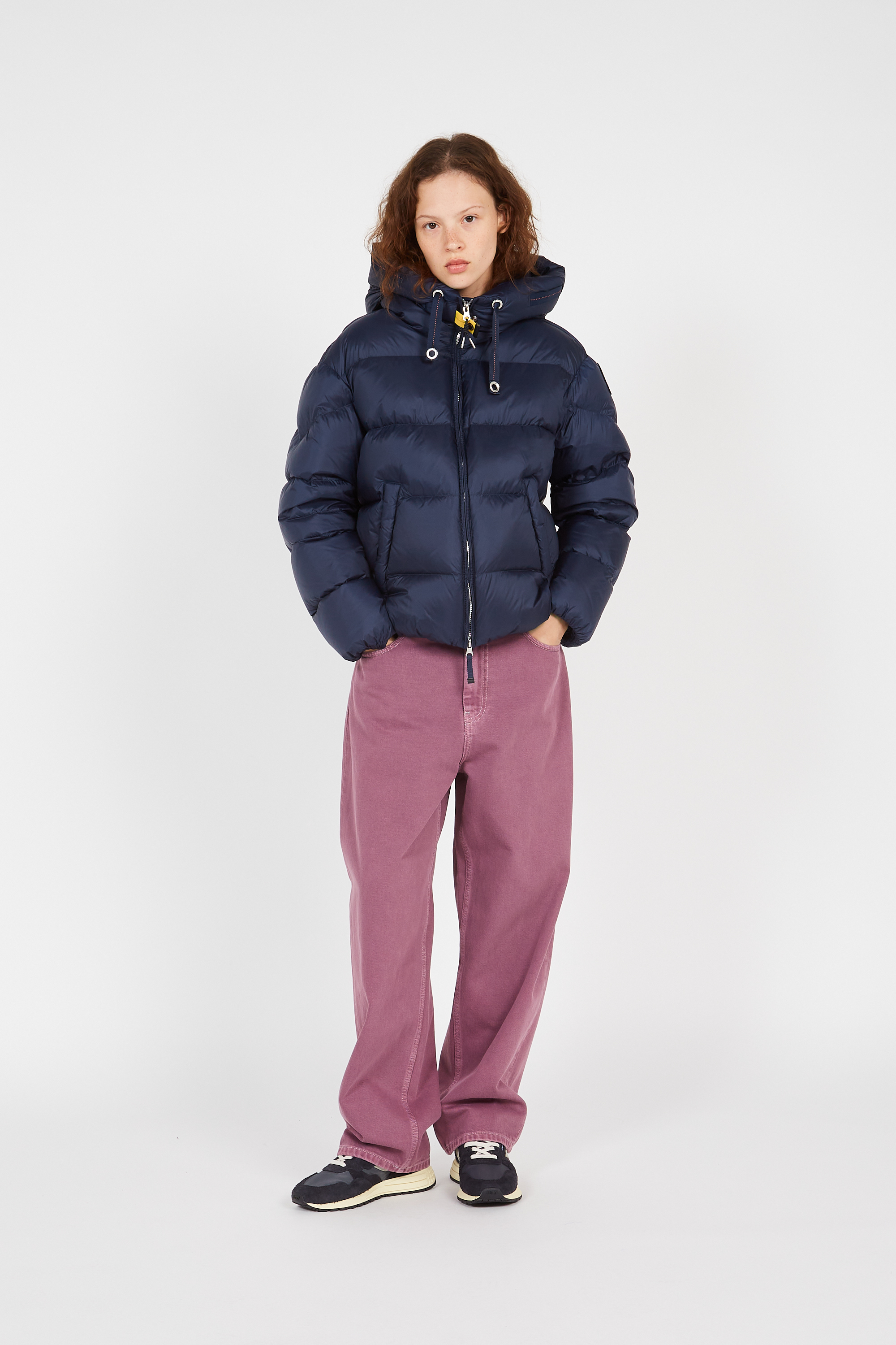 Lightweight quilted padded jacket with high neck Blue