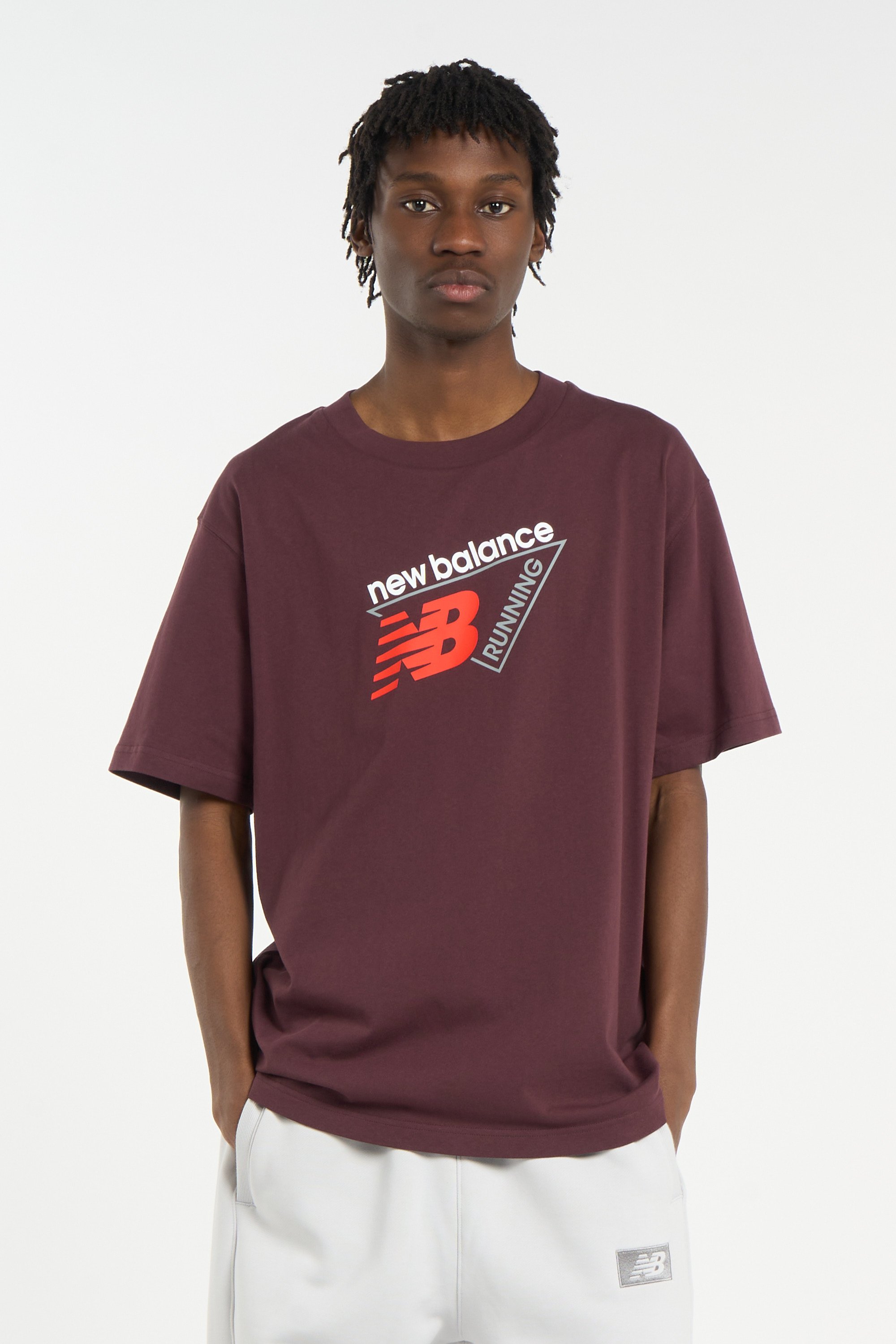 Regular-fit round-neck cotton T-shirt | Red NEW BALANCE Men