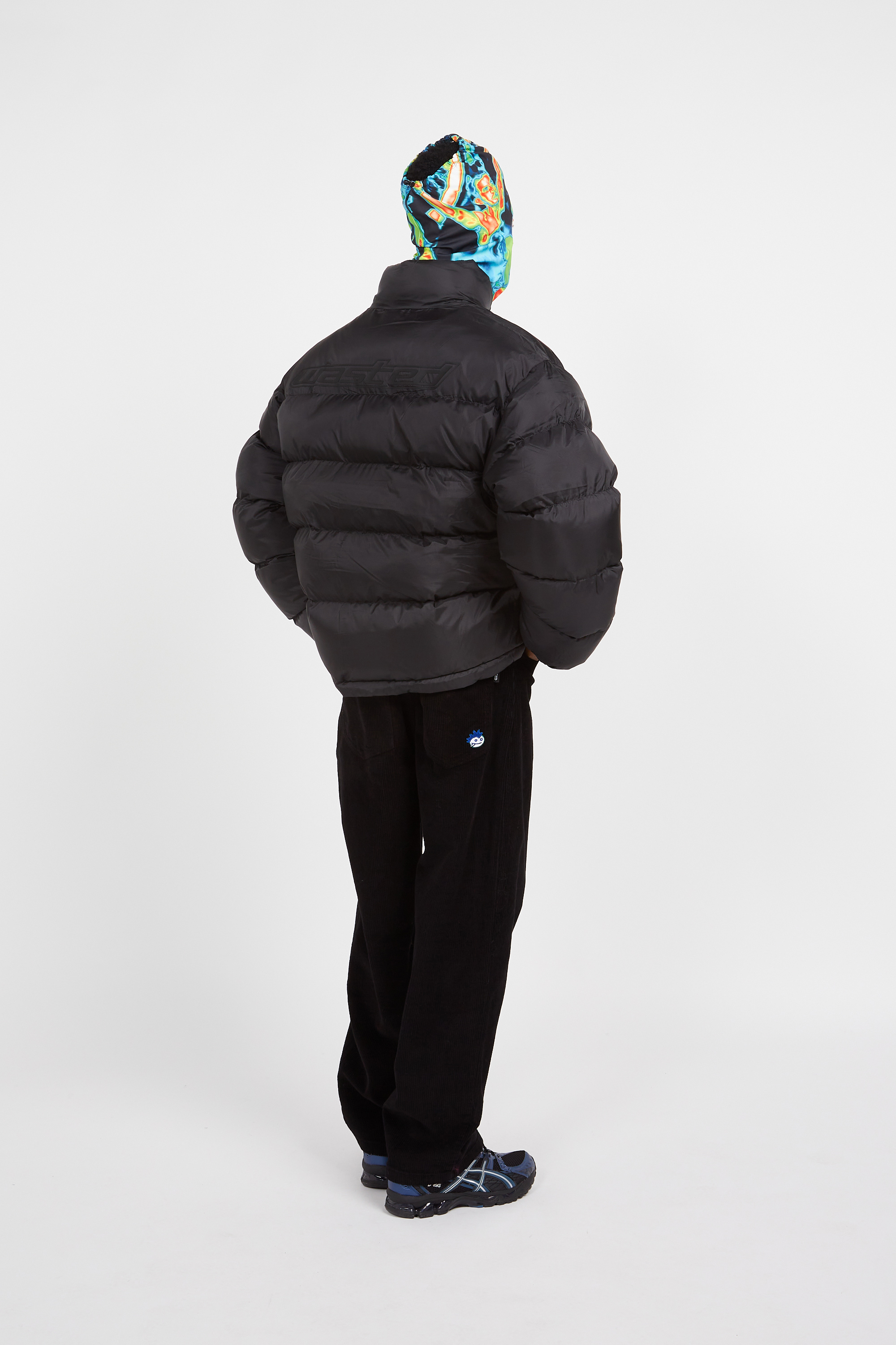 Lightweight quilted padded jacket with high neck Black