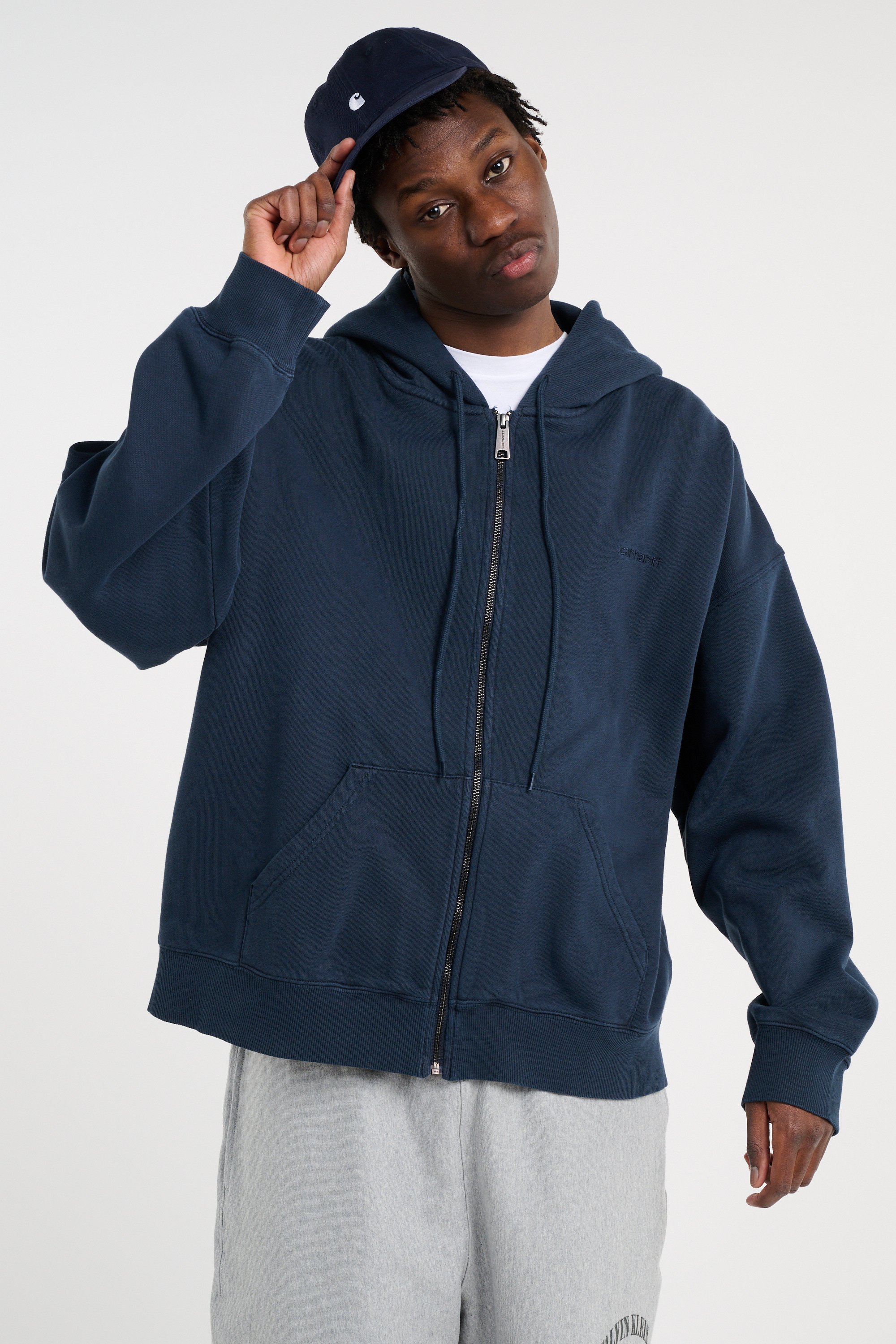 Hoodie zippé Bleu