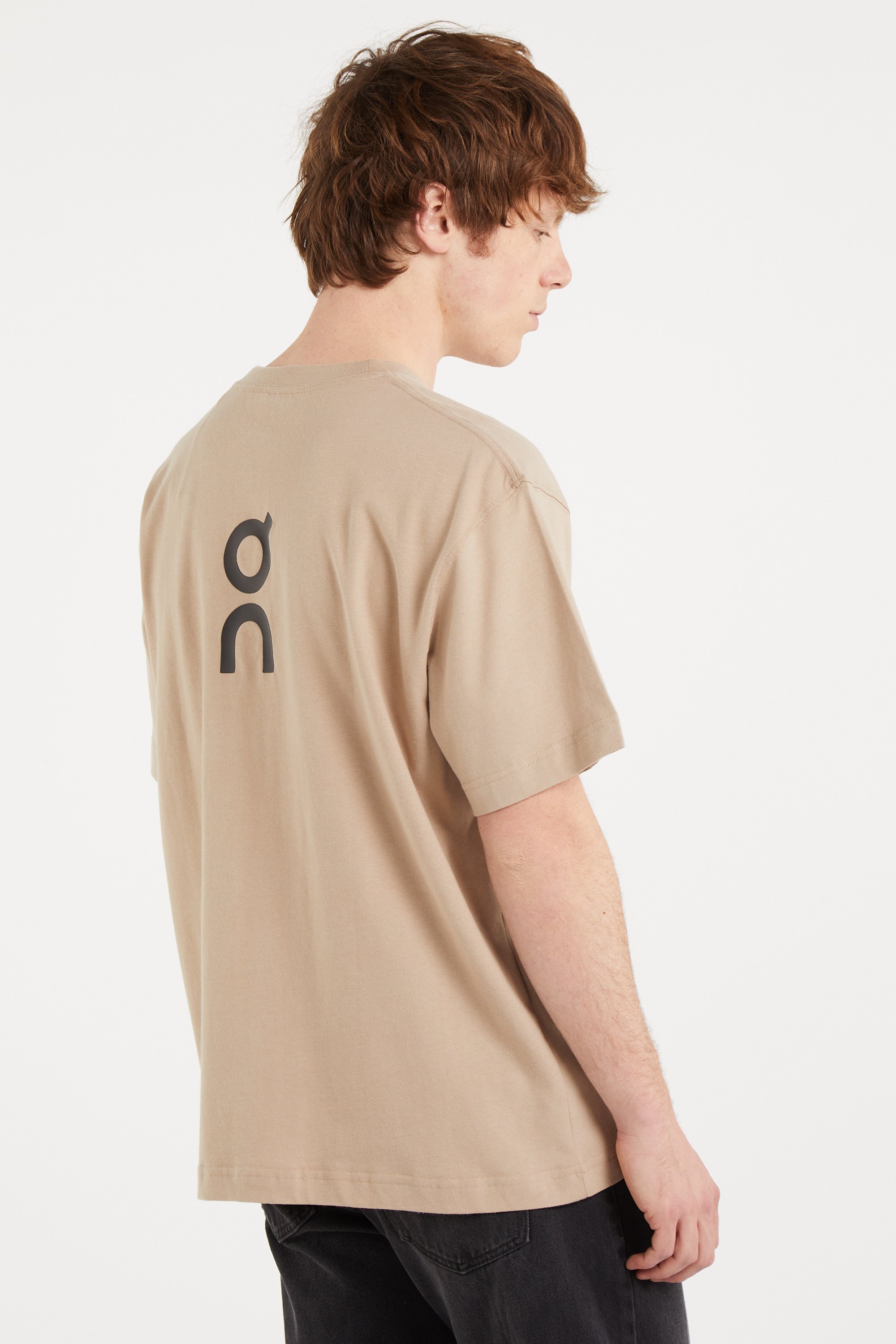 Regular-fit round-neck cotton T-shirt Brown