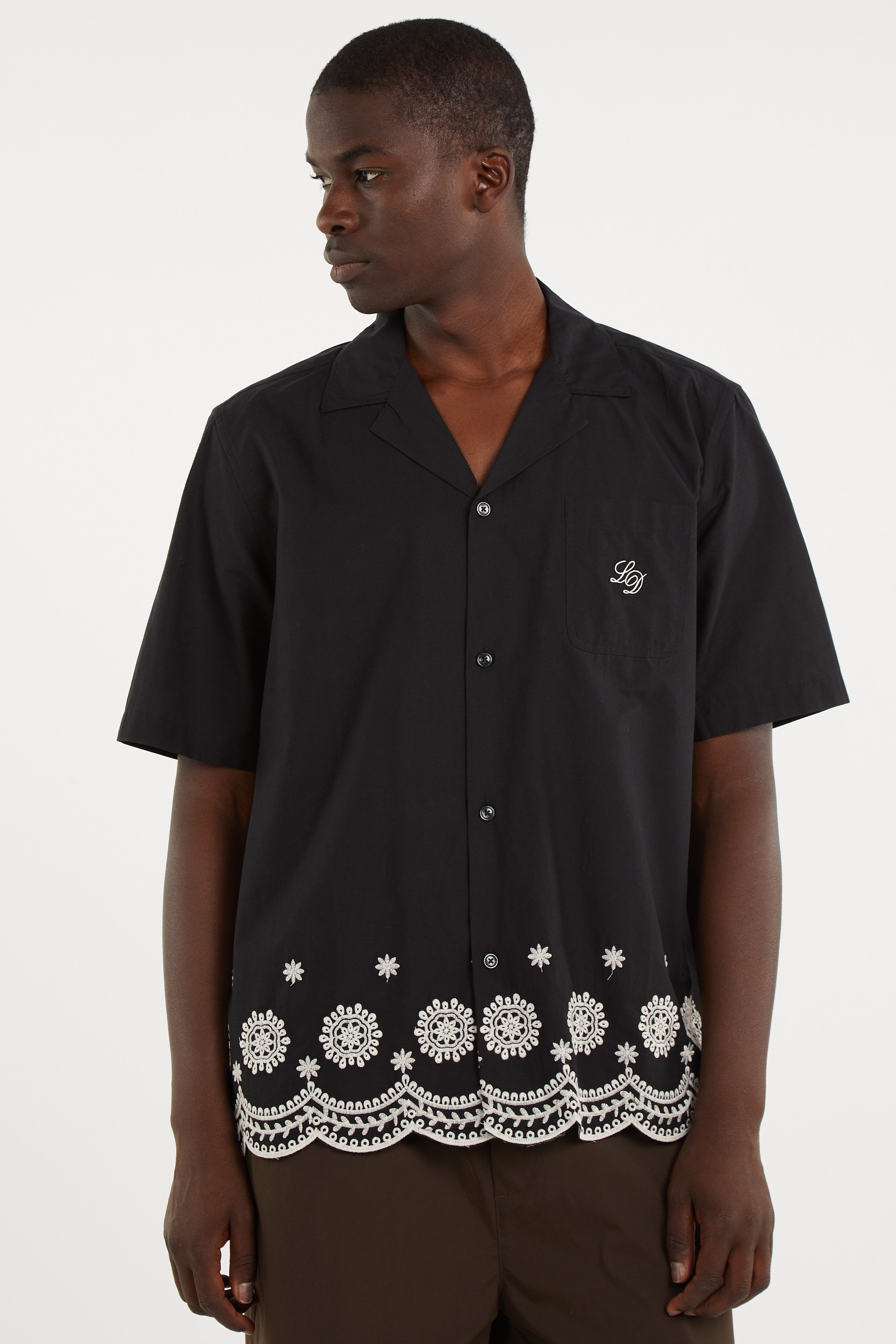 Embroidered shirt | Black LES DEUX Men