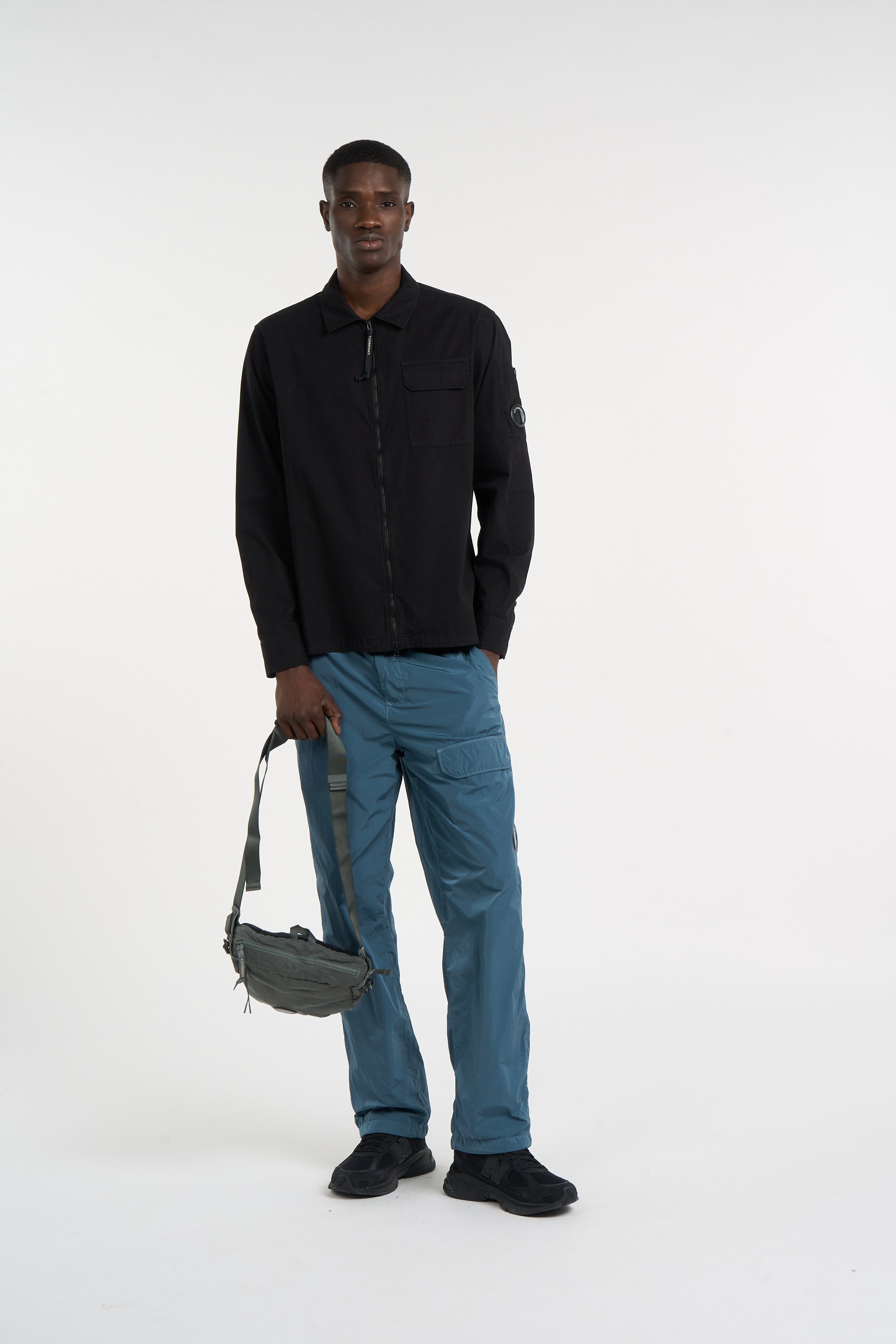Printed canvas waist bag | Grey C.P. COMPANY Men