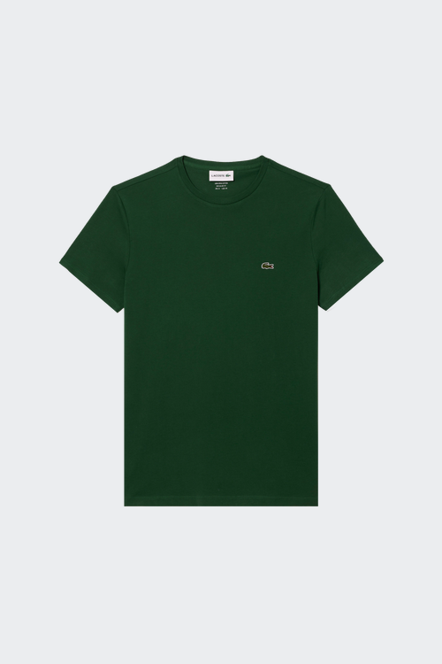 LACOSTE Tee-shirt col rond regular-fit en coton pima  Vert