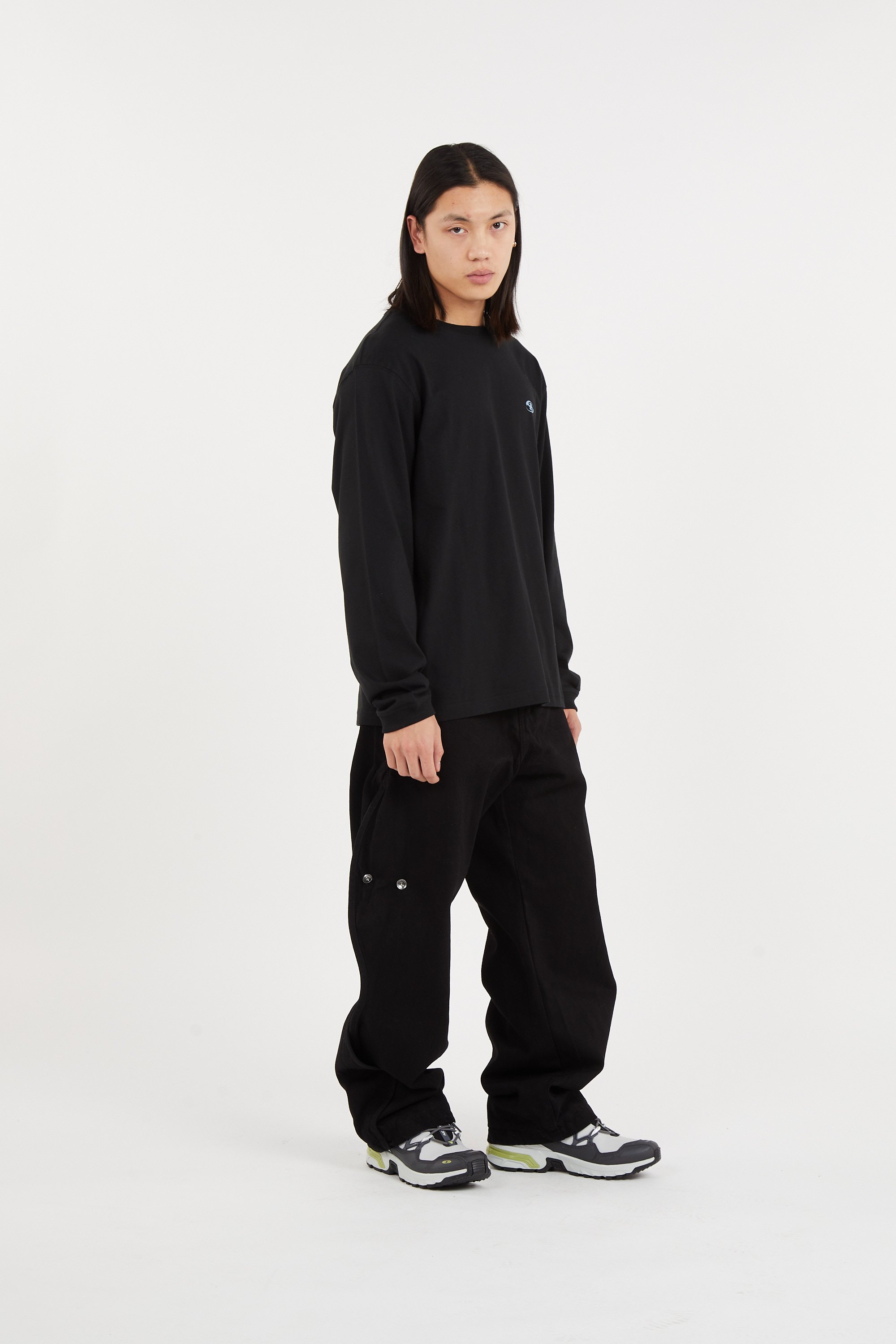 Regular-fit round-neck cotton T-shirt SAN SAN GEAR Black