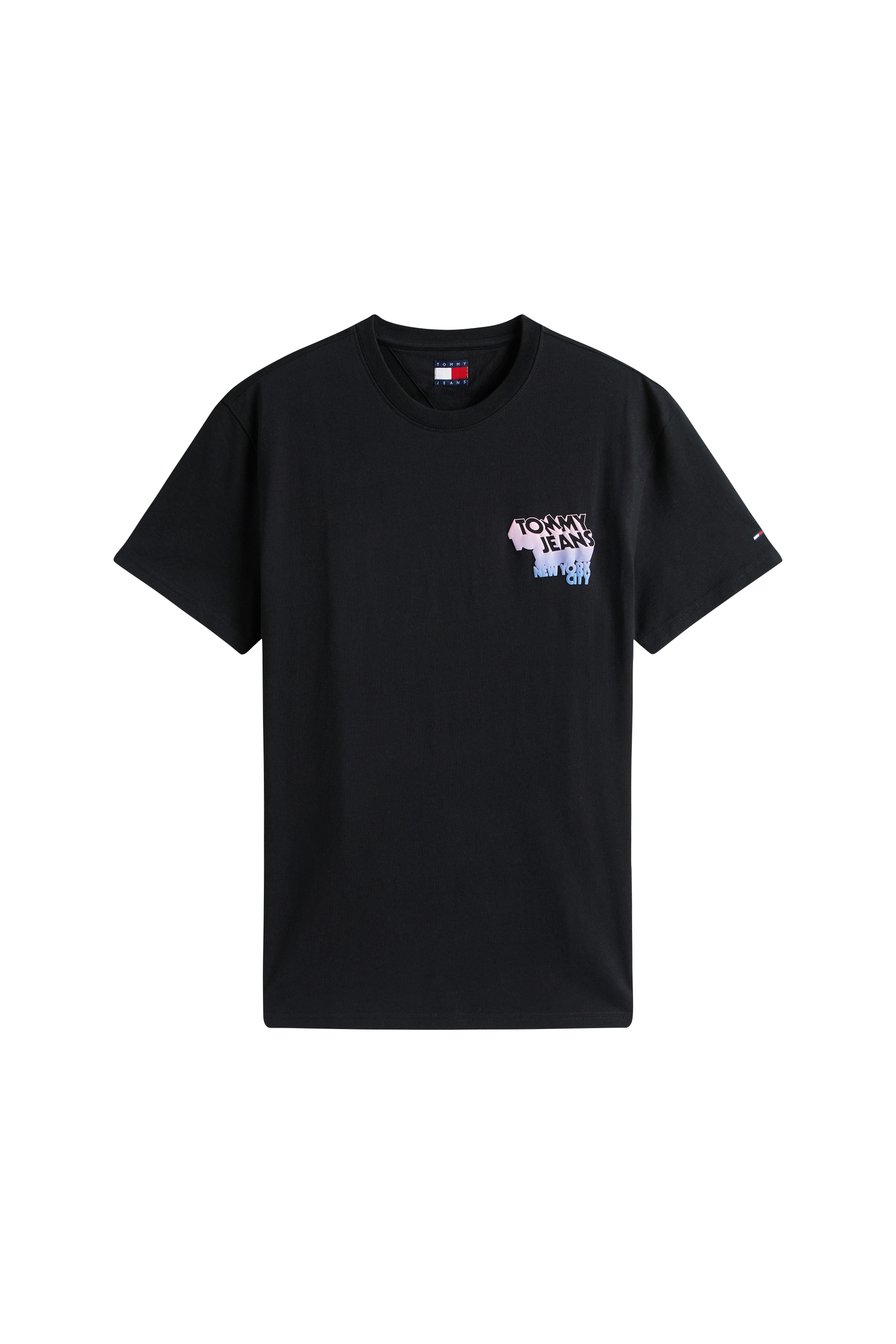 Regular-fit round-neck cotton T-shirt Black