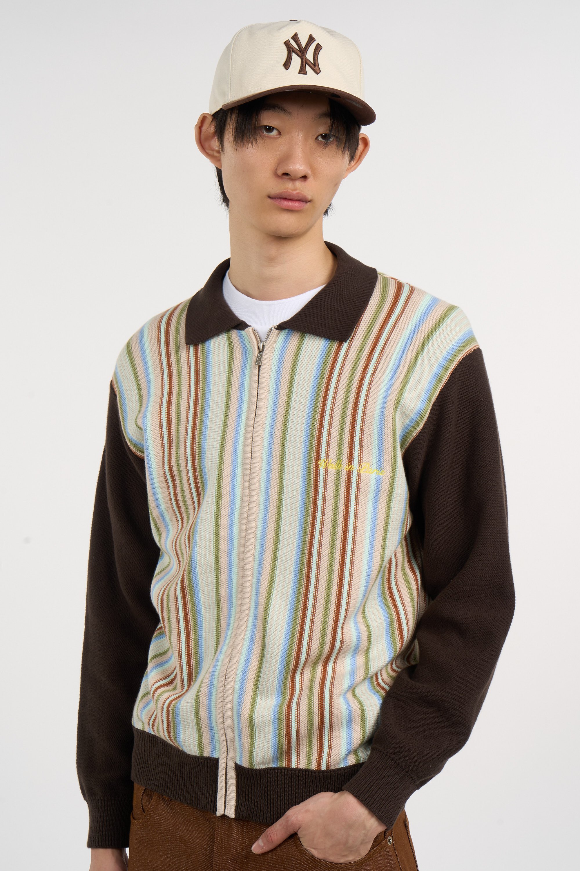 Cardigan zippé Marron