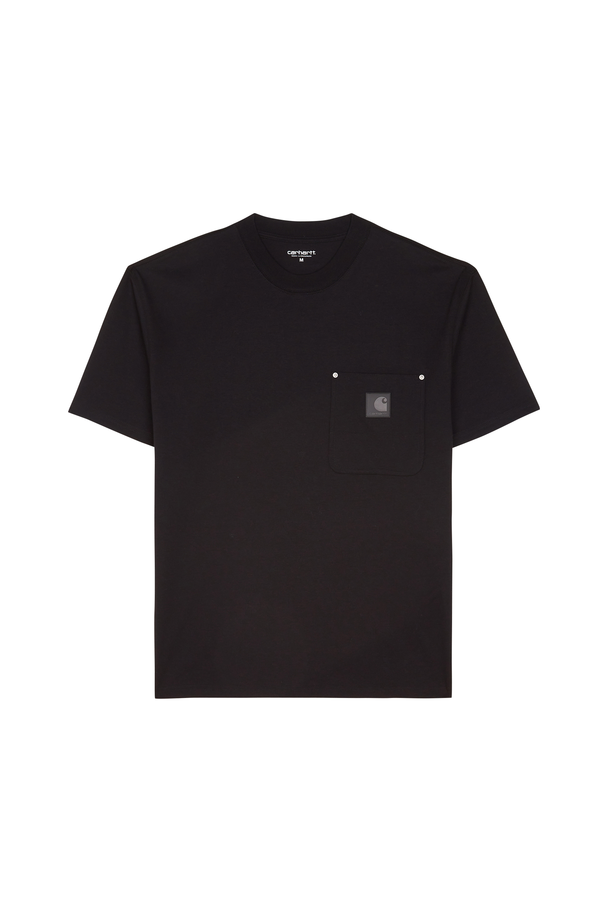 Regular-fit round-neck cotton T-shirt Black