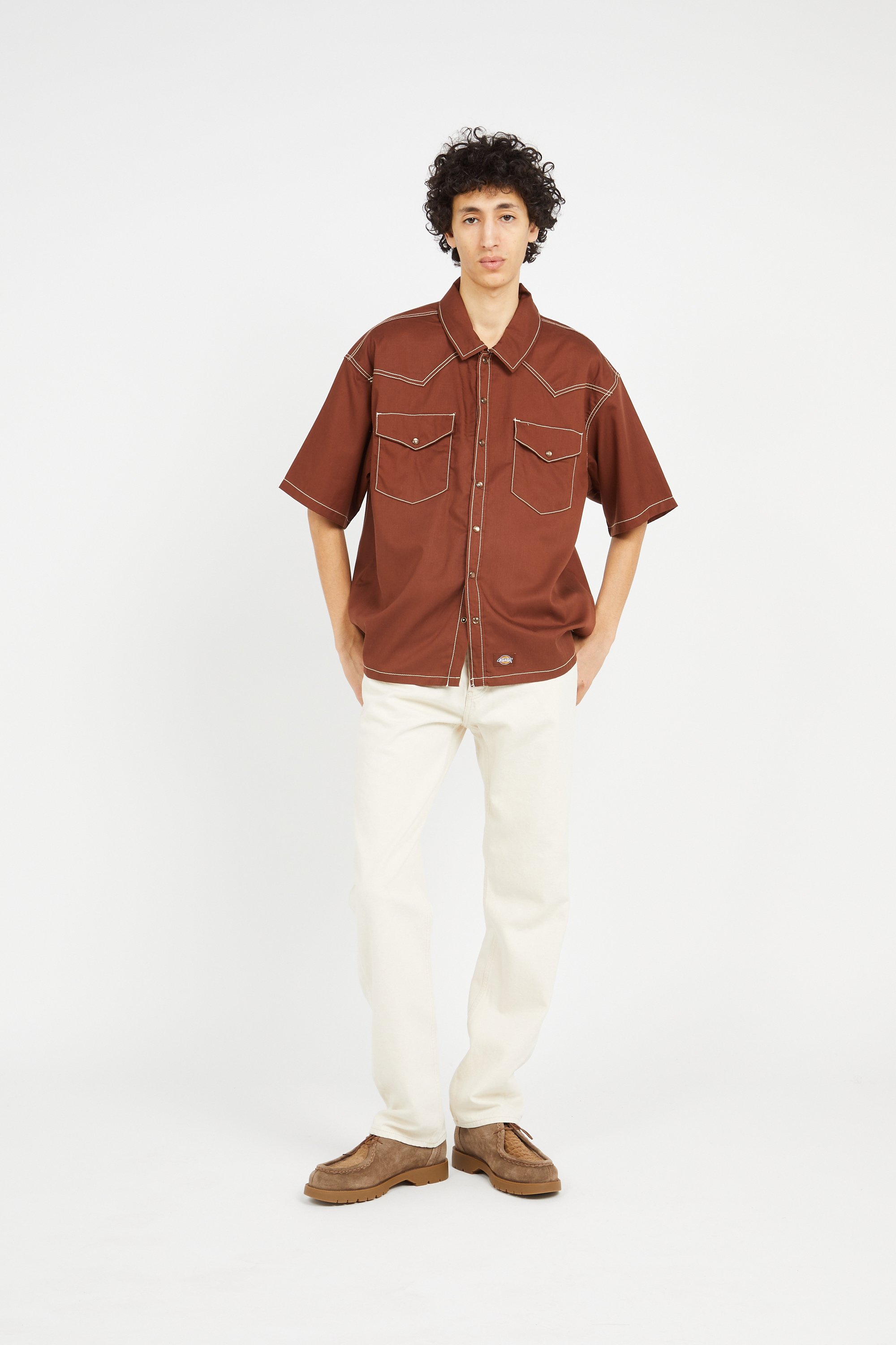 Shirt | Brown by DICKIES Shirt Brown