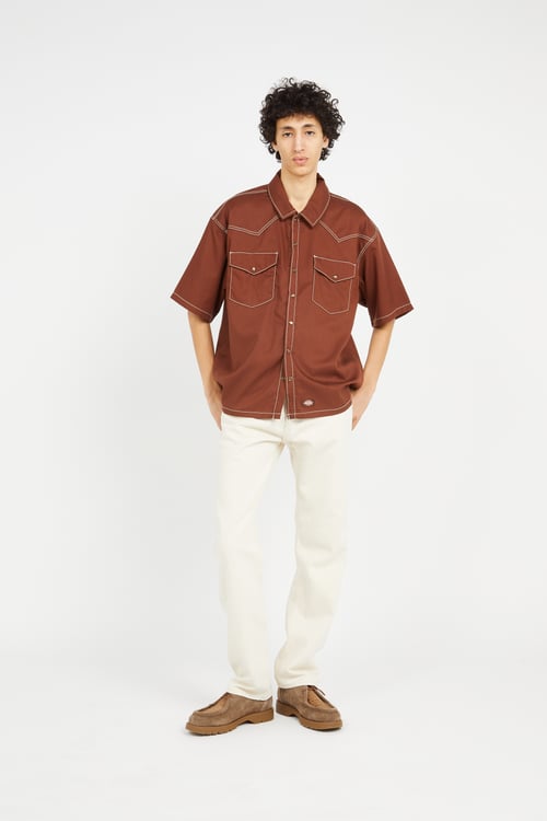 DICKIES Shirt Brown